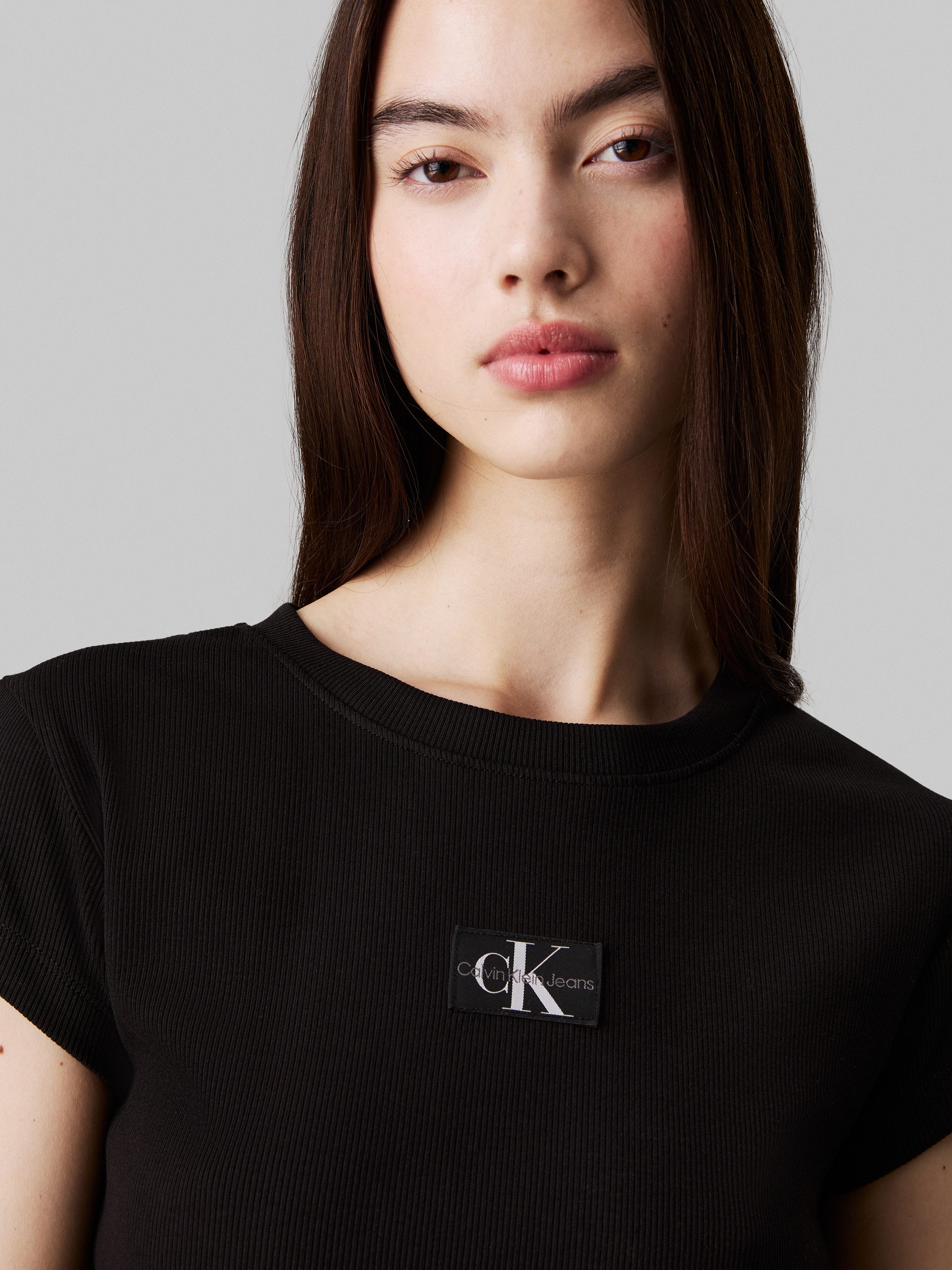 Calvin Klein T-shirt WOVEN LABEL RIB BABY TEE