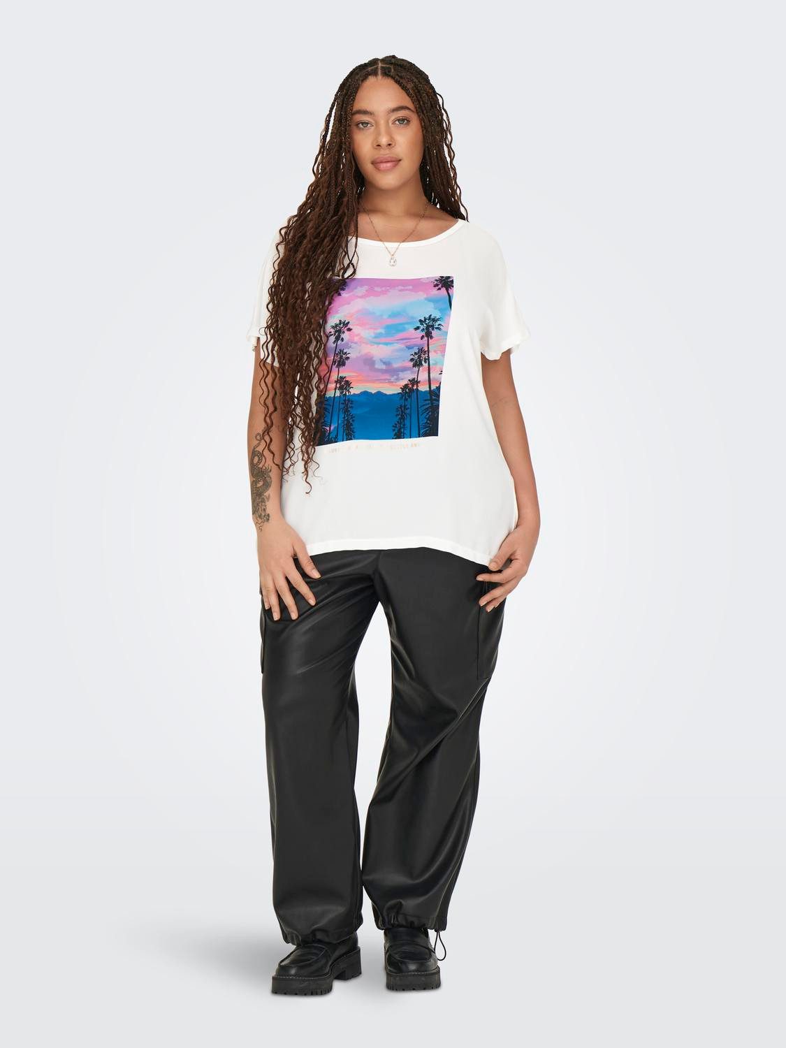 ONLY CARMAKOMA Shirt met korte mouwen CARKETTY LIFE SS MIX TEE JRS