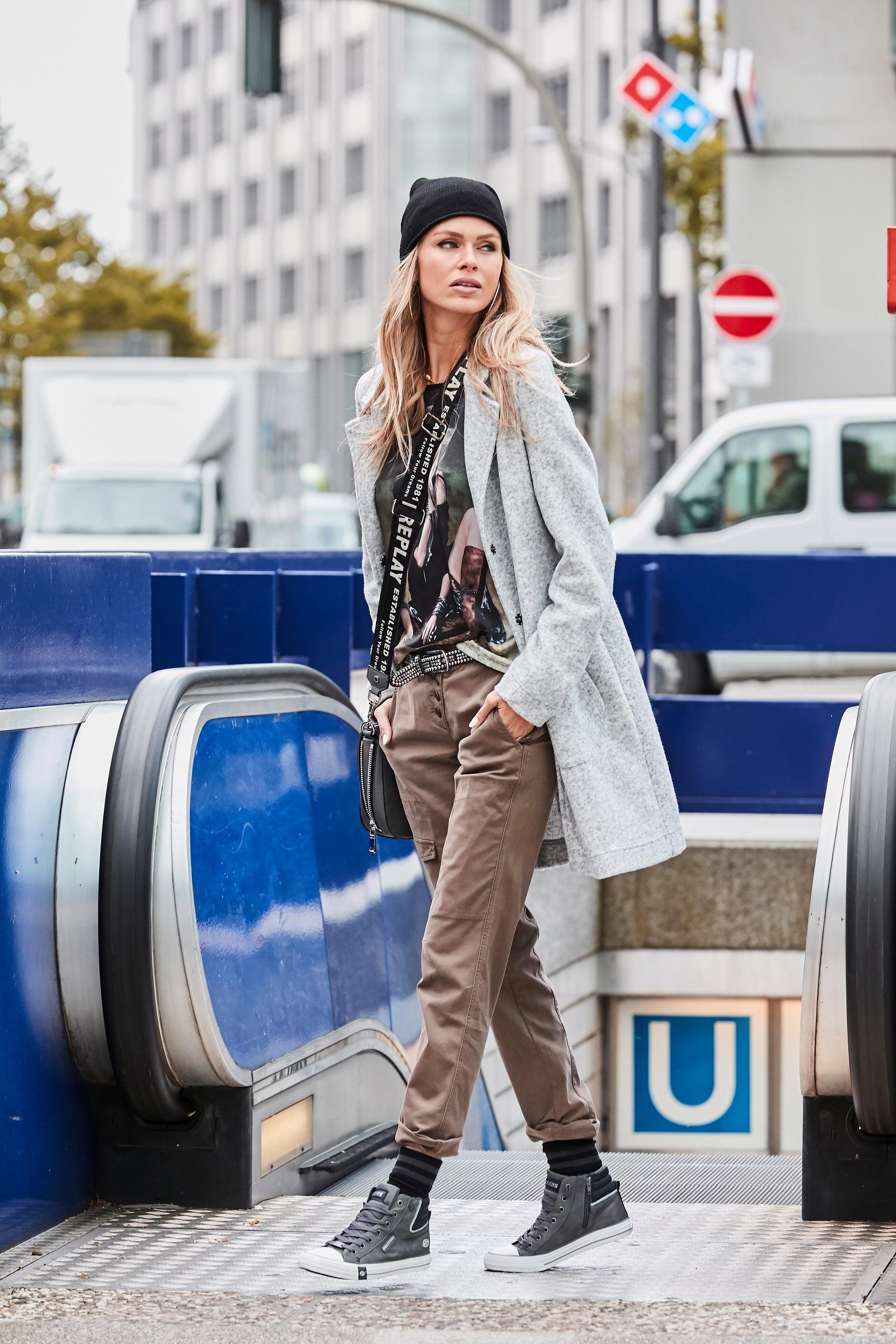 Aniston CASUAL Shirt met lange mouwen met elegante frontprint