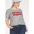levi's plus t-shirt perfect tee met batwing-logo grijs