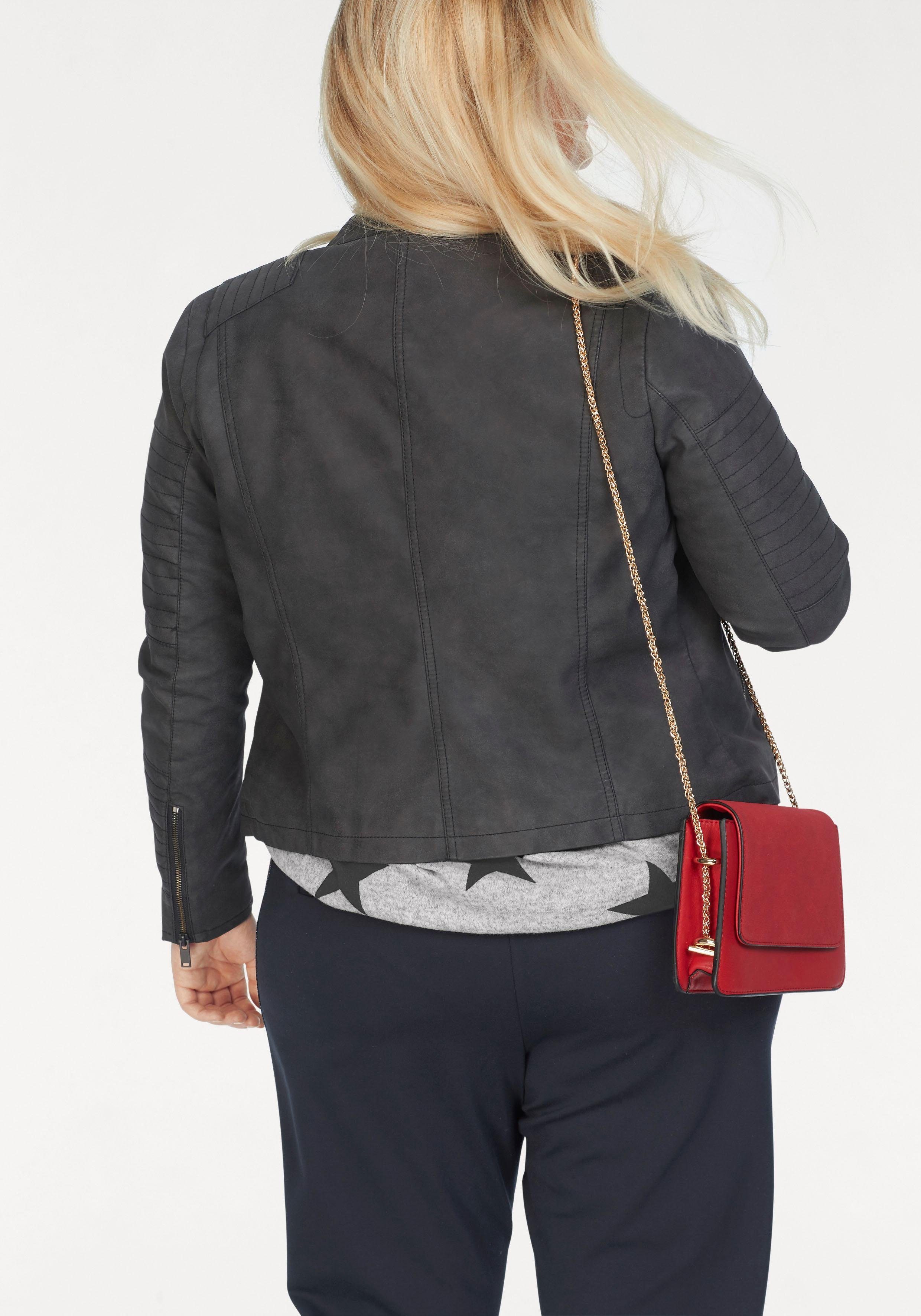 ONLY CARMAKOMA Imitatieleren jack CARAVANA FAUX LEATHER BIKER OTW