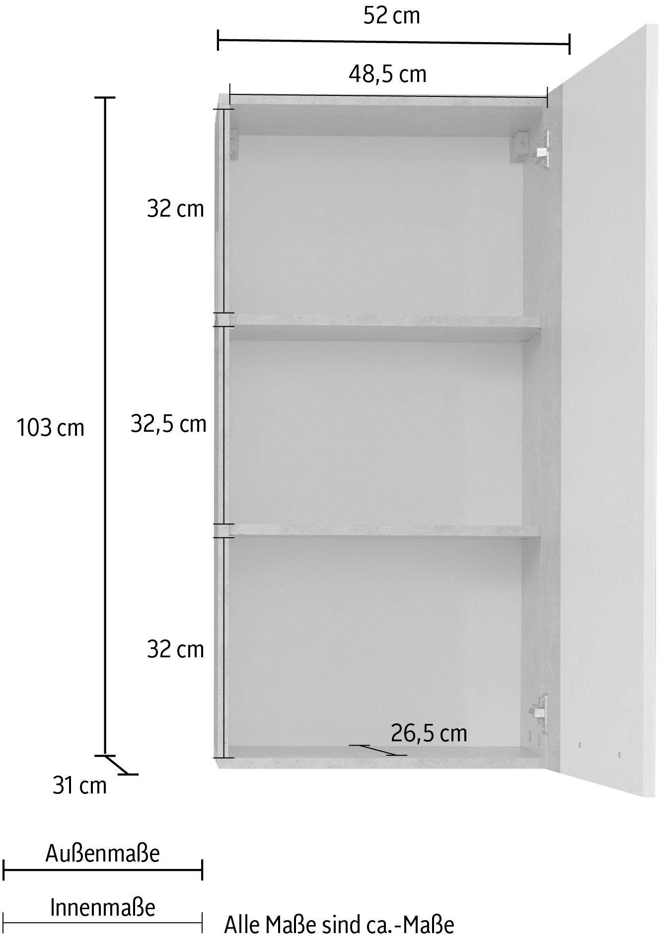 INOSIGN Hangend kastje GWENDOLYN Hangkast voor de woonkamer met 3 vakken - (B/D/H) 52/31/103 cm