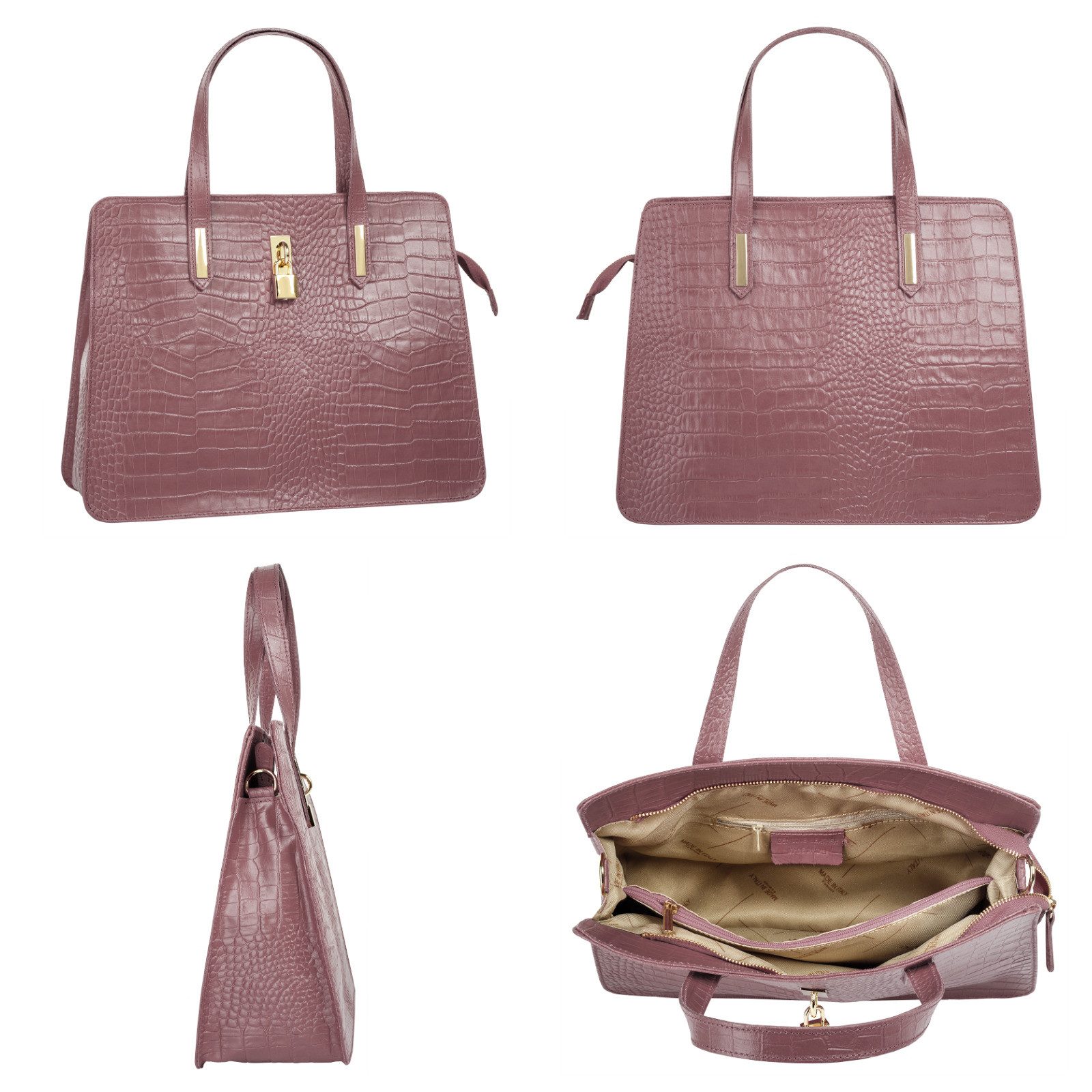 Cluty Tas echt leer, made in italy