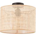 home affaire plafondlamp lianna e27, max. 40 w, duurzaam, rotan-vlechtwerk (1 stuk) beige