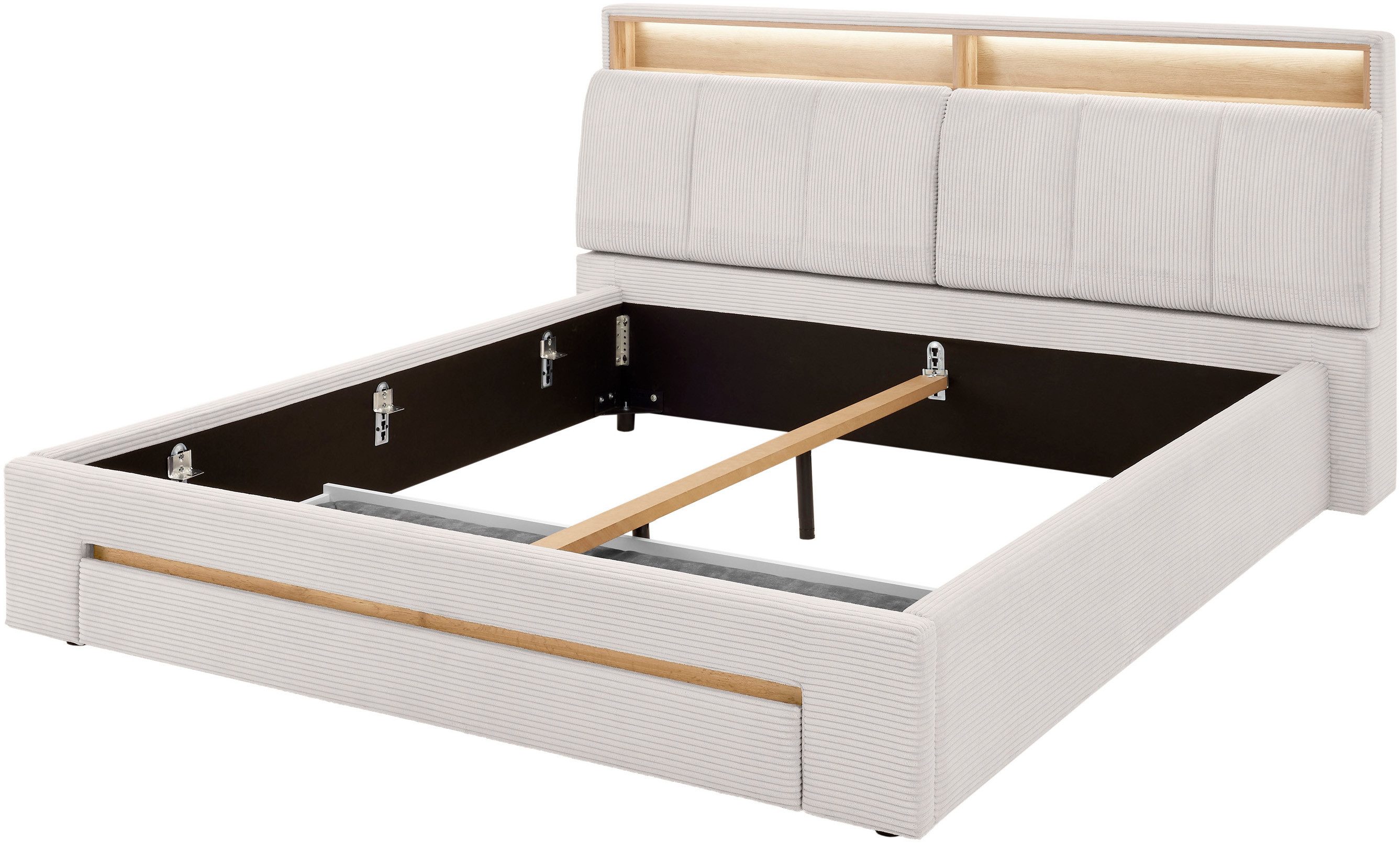 INOSIGN Gestoffeerd bed CiTY/GiRON,, gepolsterd opbergbed, met LED-verlichting Bedkisten met hondenbed of als opbergruimte, opklapbare hoofdeinden