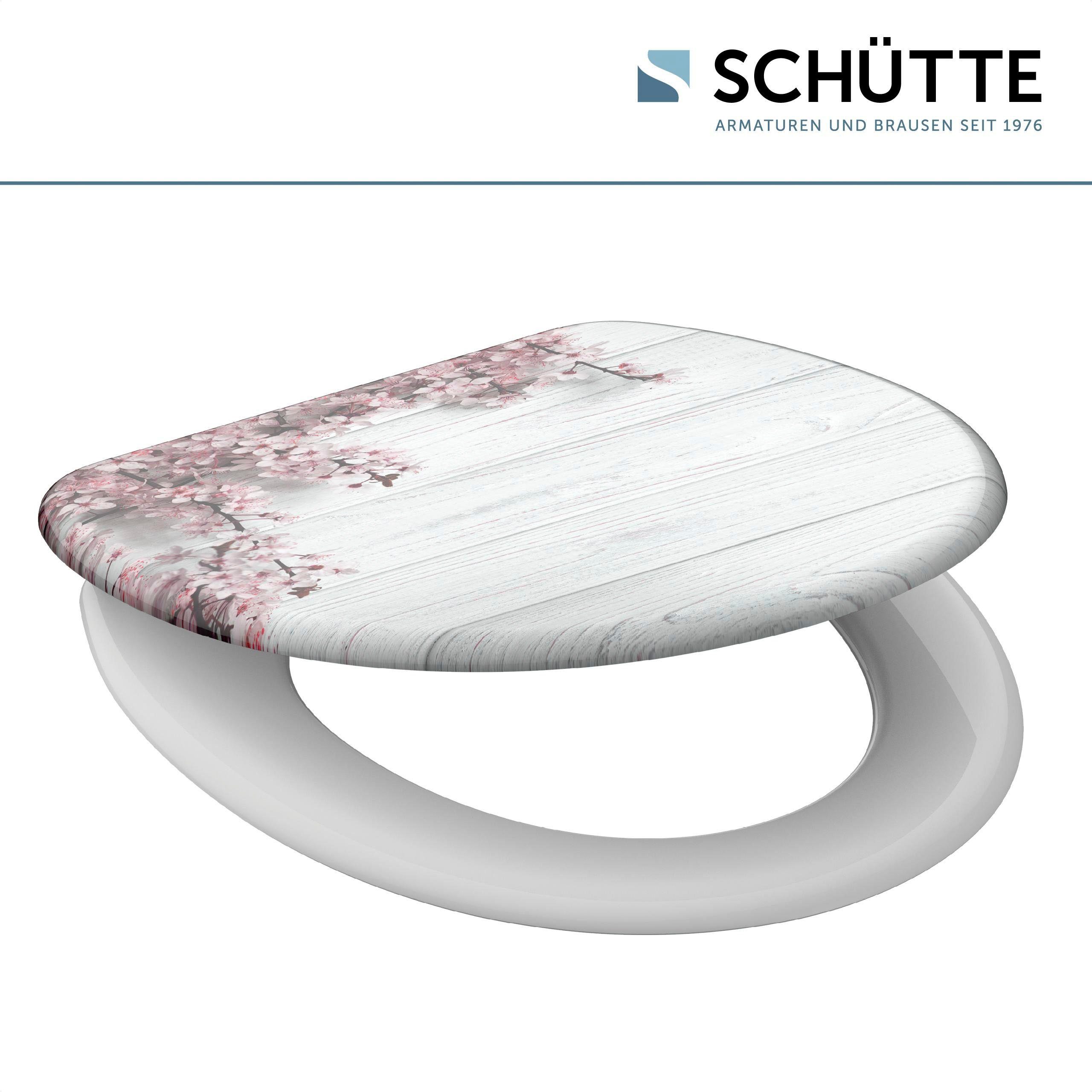 Schütte Toiletzitting Flowers&Wood Duroplast, softclosemechanisme, motiefprint
