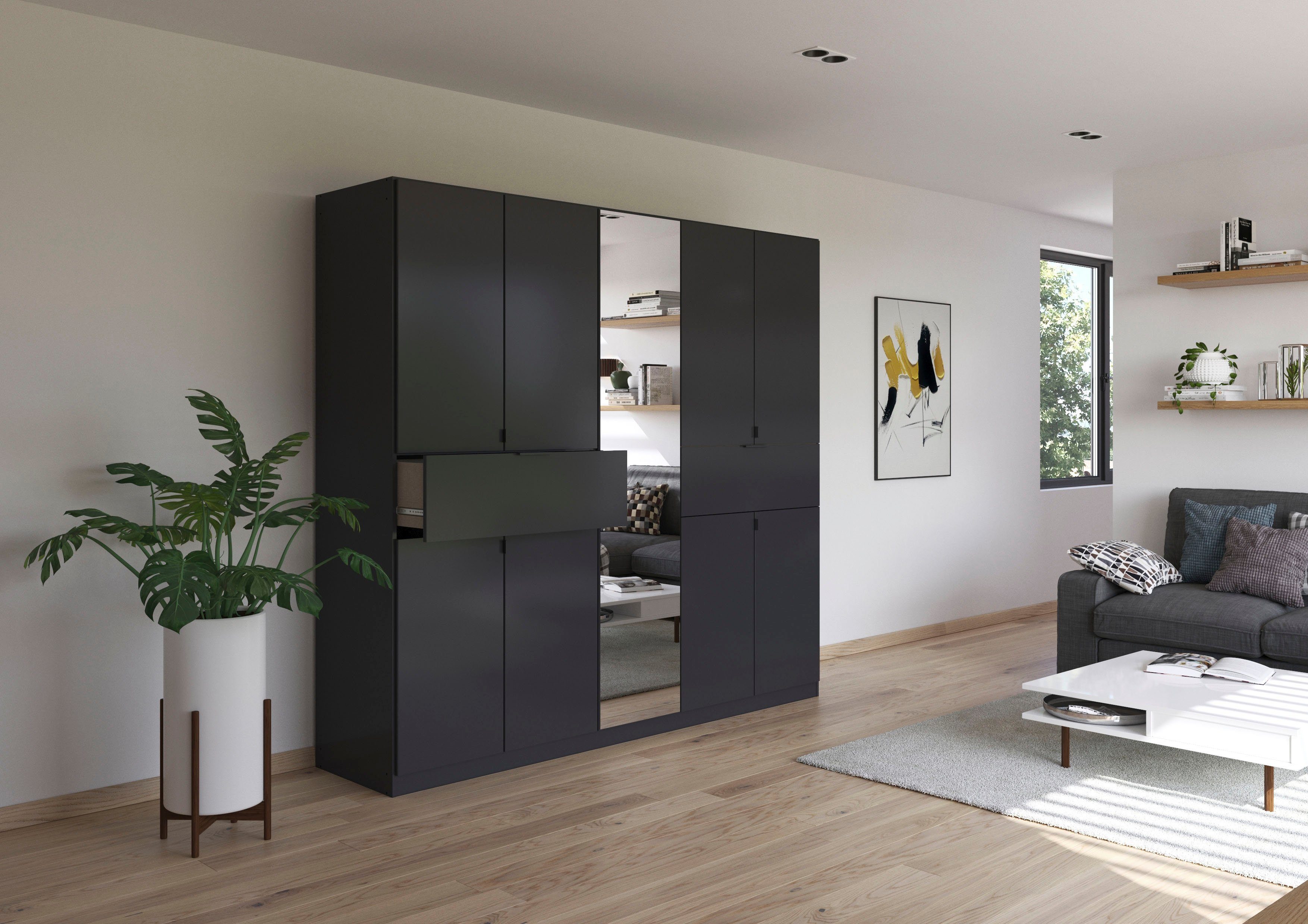 rauch Draaideurkast Kledingkast kast garderobe waskast TICAO met 2 ruime lades, veel opbergruimte made in germany