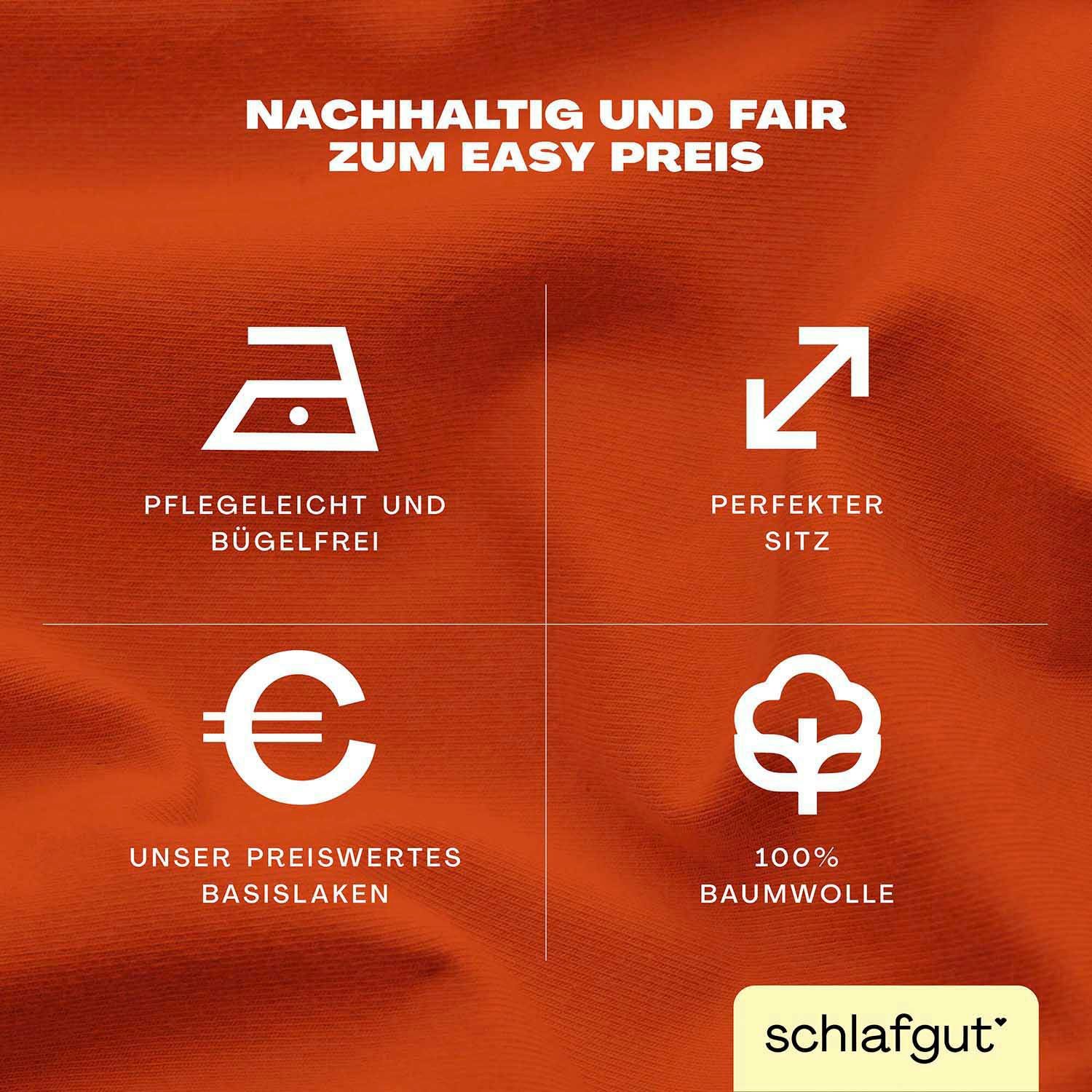 Schlafgut Hoeslaken EASY van 100% katoen, zacht & absorberend, merk-beddengoed voor matrassen tot 22 cm hoogte, in 90x200, 140x200 of 180x200 cm (1 stuk)