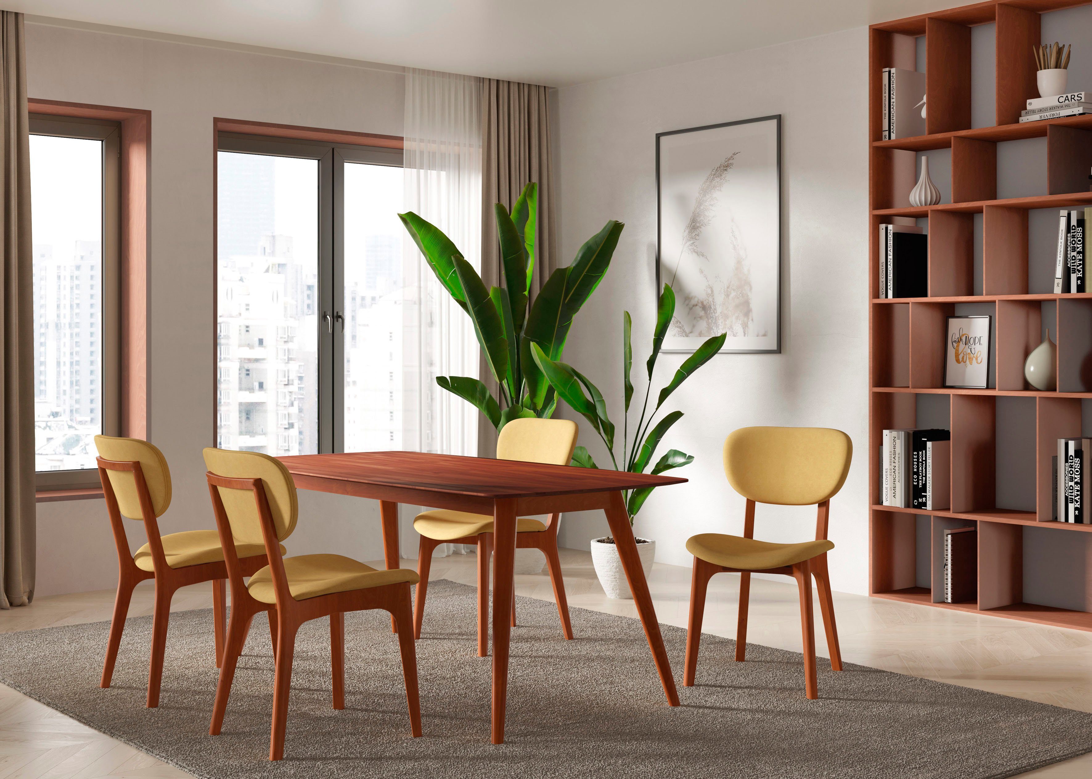 INOSIGN Stoel COZY Made in Italy Frame in beuken, kersen- of notenhout, massief hout, designstoel (set, 2 stuks)