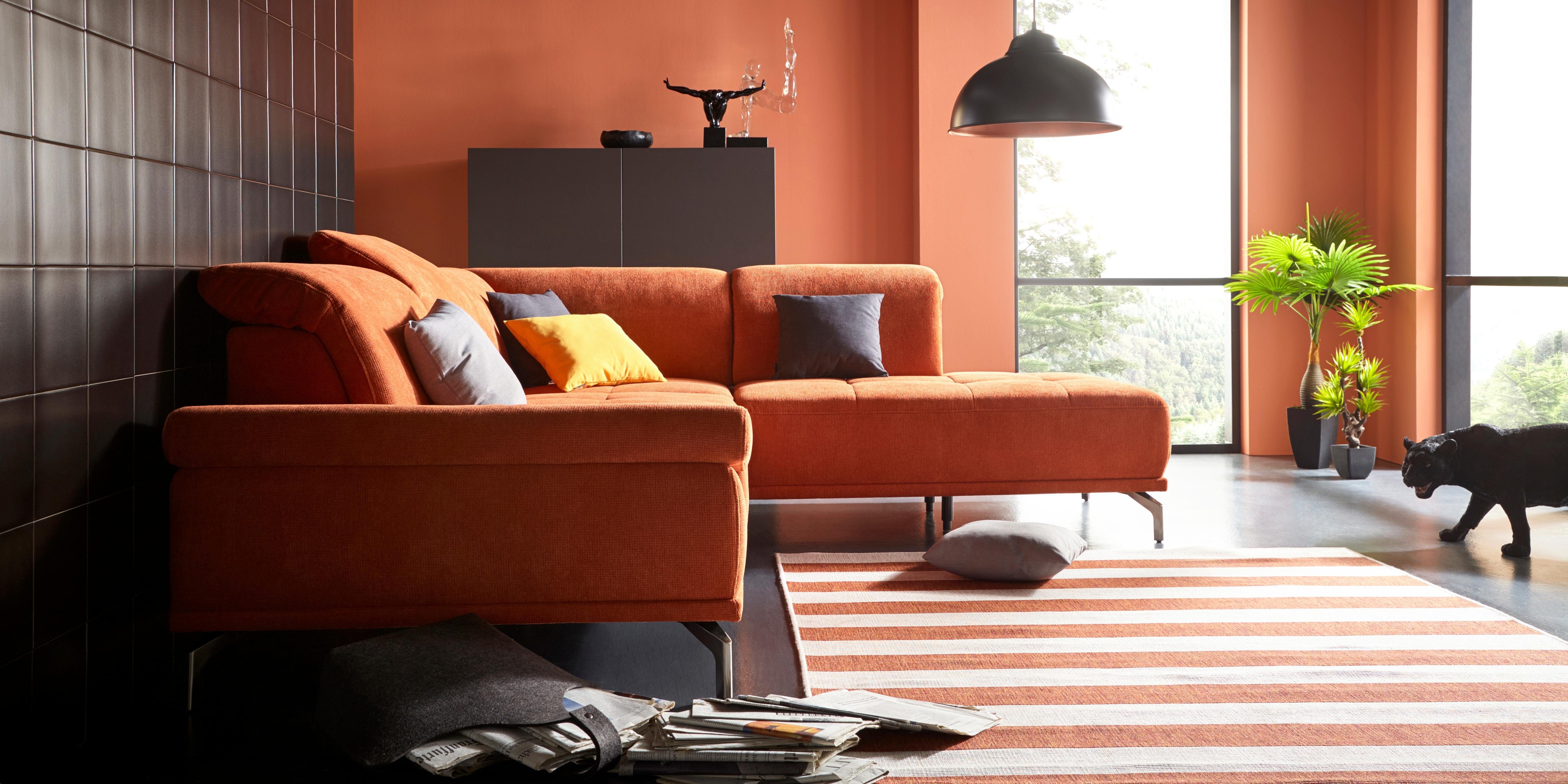 Places of Style Hoekbank Caluna Incl. zitdiepteverstelling, optioneel met hoofd- en armleuningverstelling