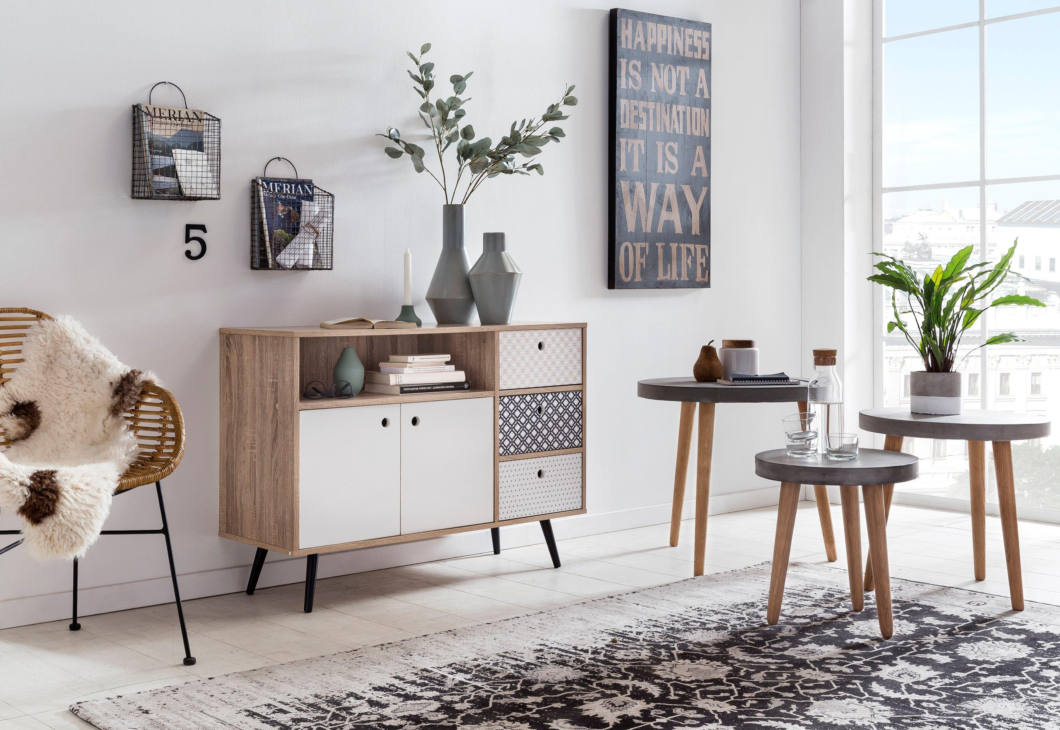 SIT Dressoir Mailbox Decor-oppervlakken in Scandi look, shabby chic, vintage dressoirs maat 106x45x71 cm multicolor