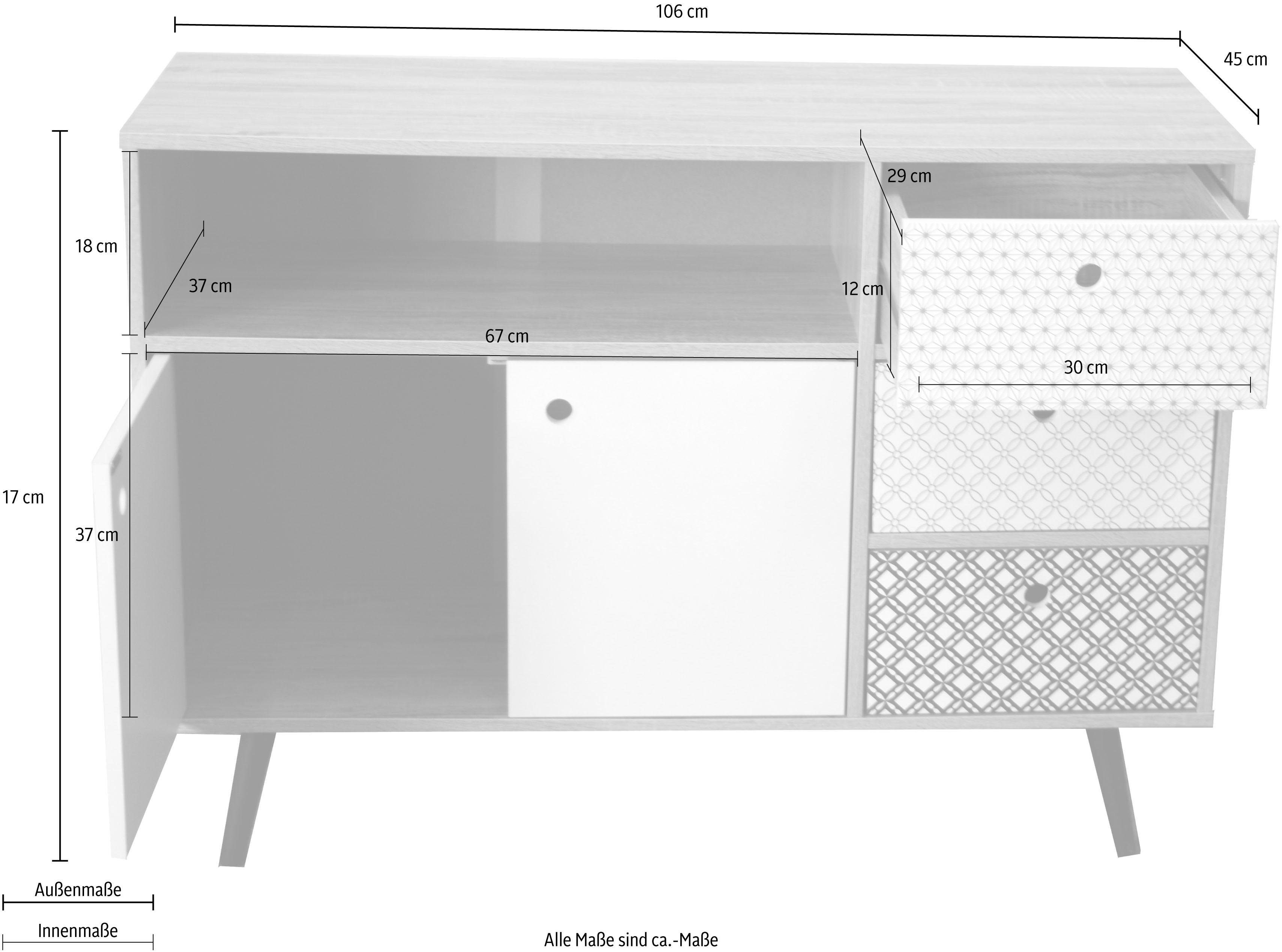 SIT Dressoir Mailbox Decor-oppervlakken in Scandi look, shabby chic, vintage