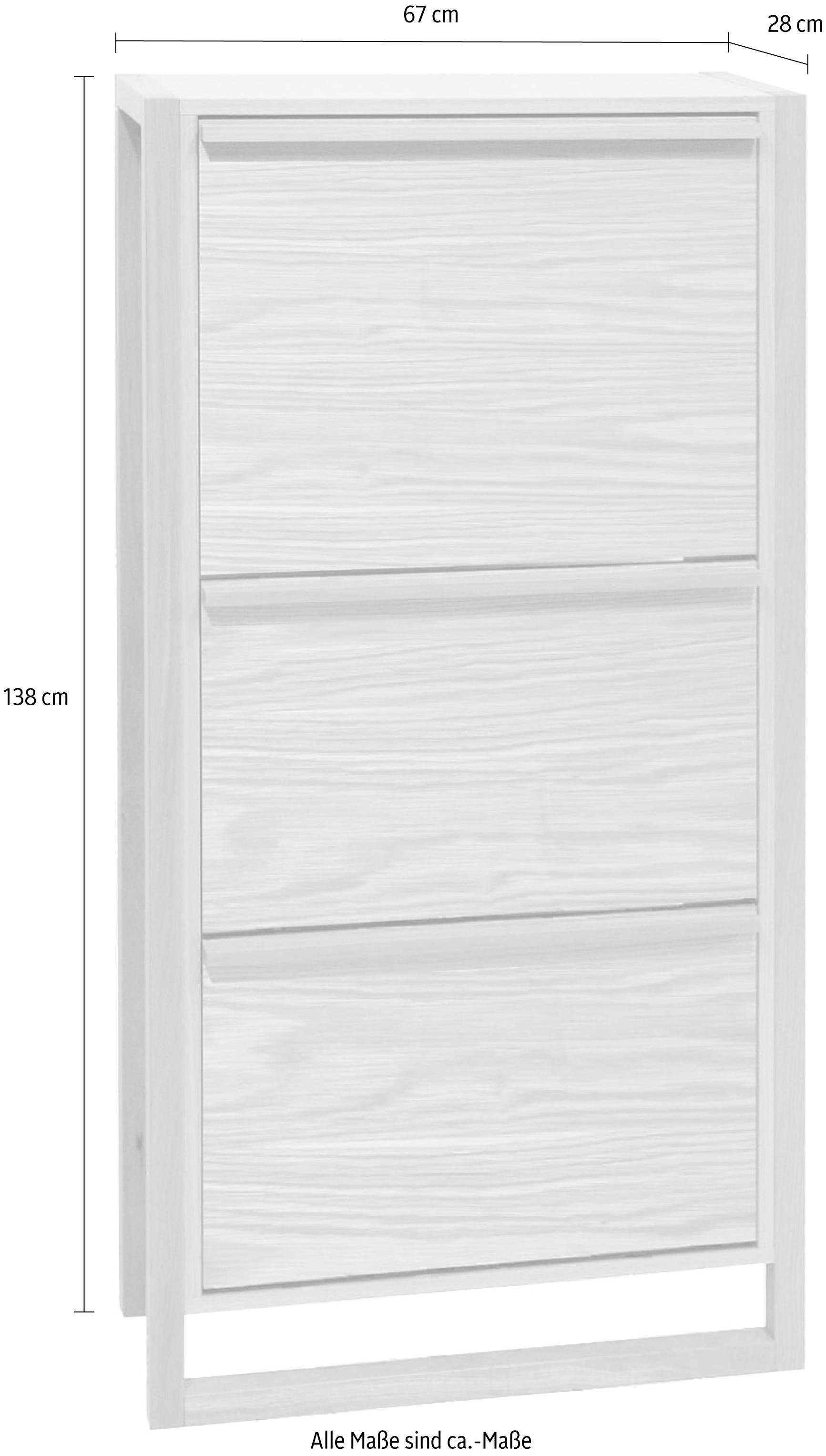 Woodman Schoenenkast NewEst Breedte 67 cm, met 3 kleppen, houtfineer van eiken