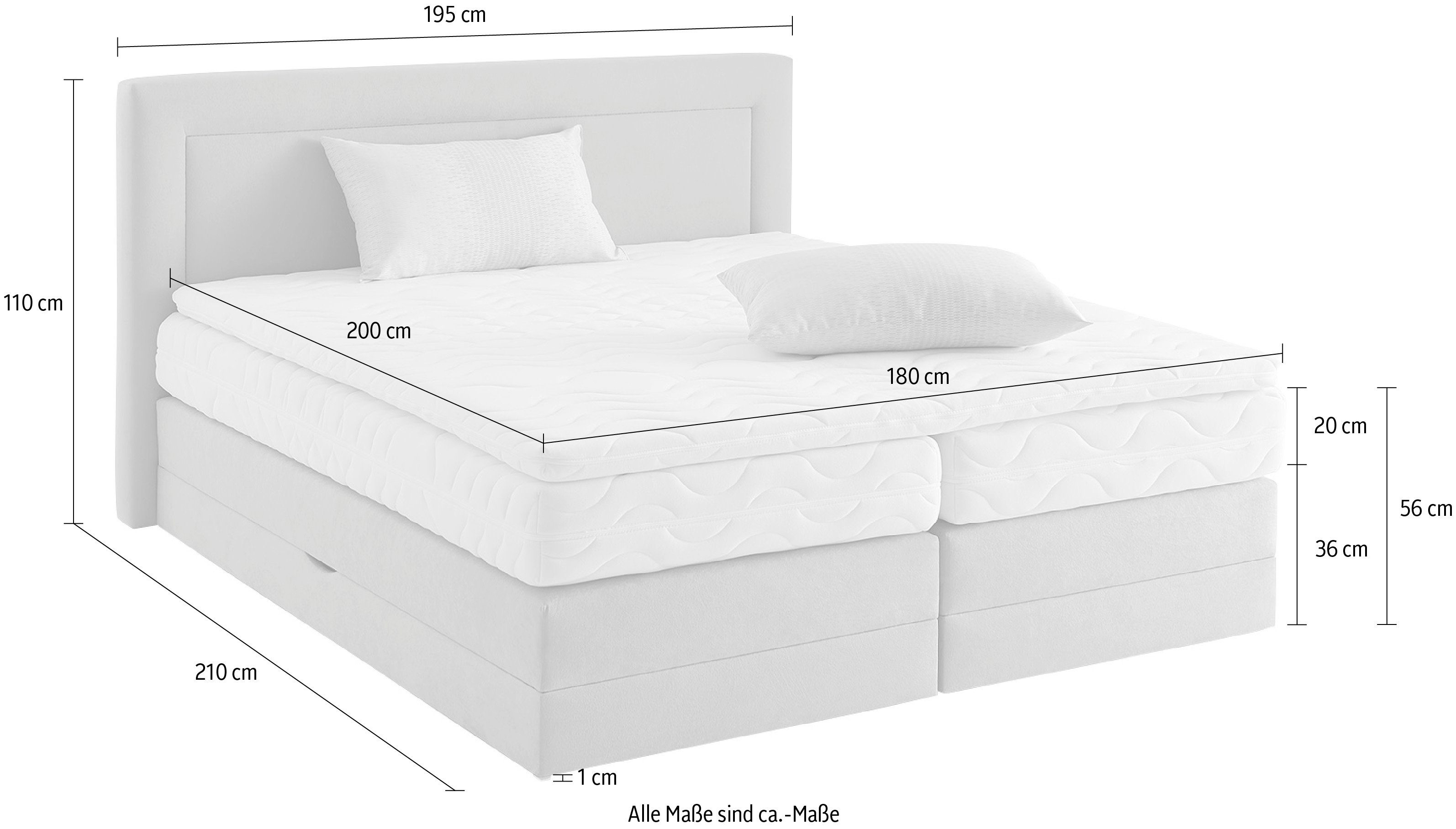 Westfalia Polsterbetten Boxspring naar keuze met bedkist en topmatras