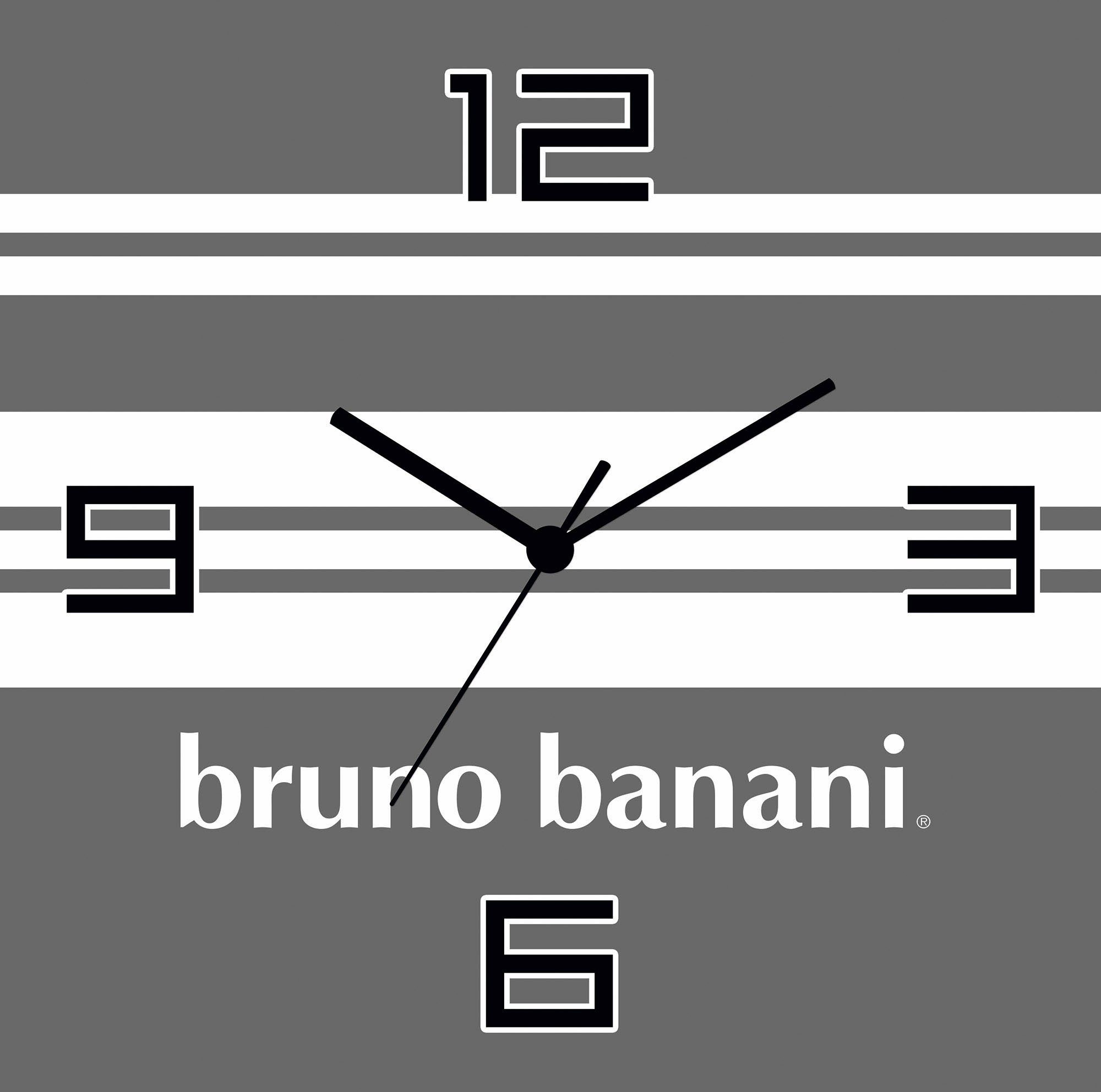 Bruno Banani Wandklok Strepen op aluminium