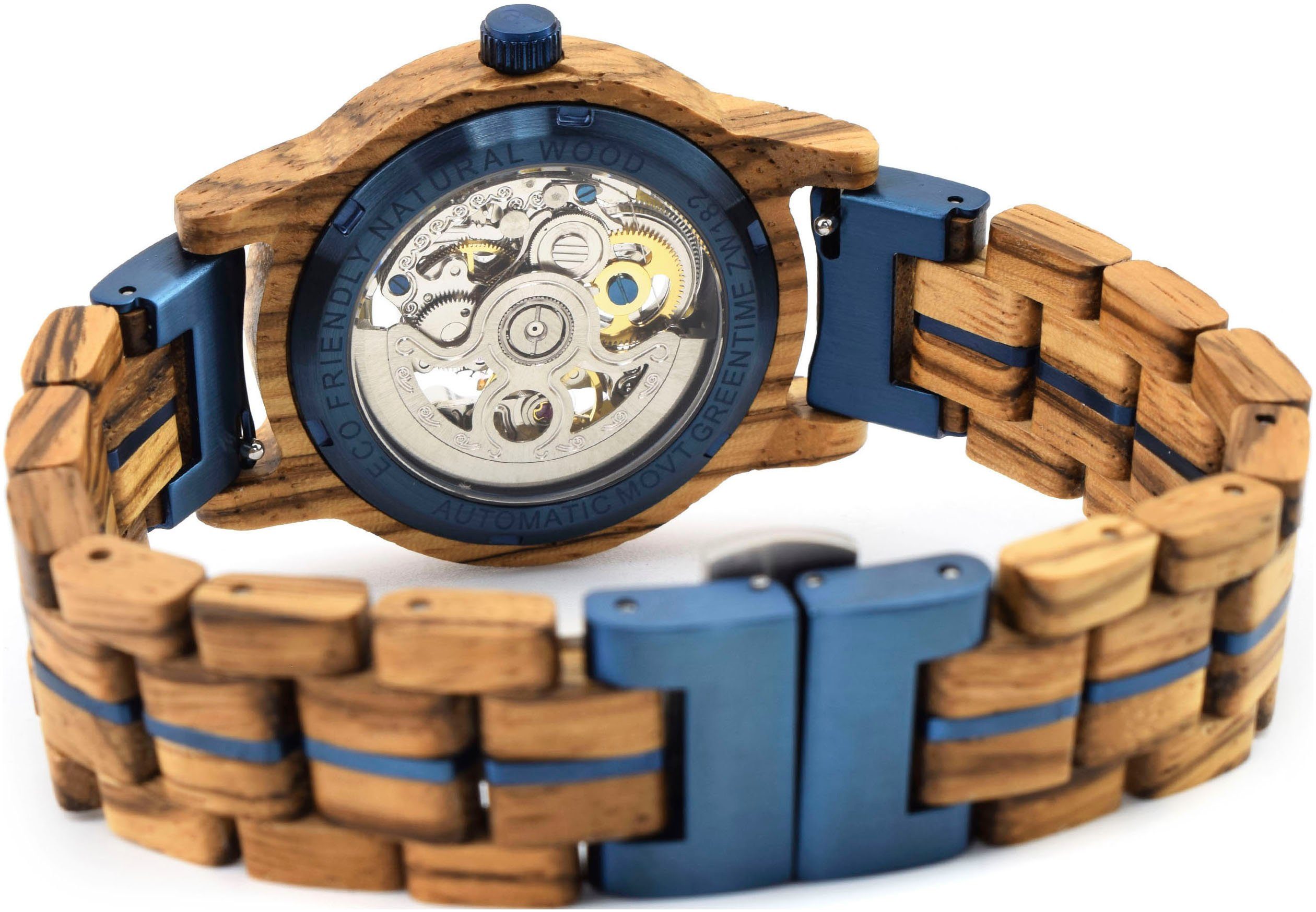 GreenTime Automatisch horloge Polshorloge, dameshorloge, houten horloge, lichtgevende wijzers