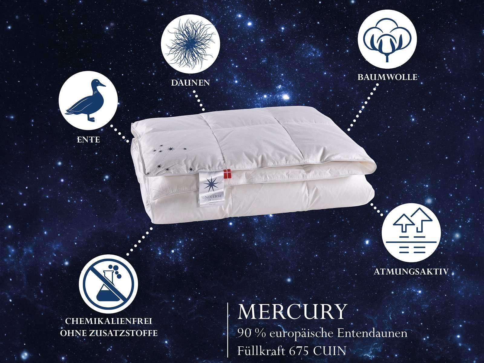 UNIVERSE OF SLEEPING Donzen dekbed Mercury, voor zomer & winter, natuurlijke materialen, Made in Denmark (1 stuk)