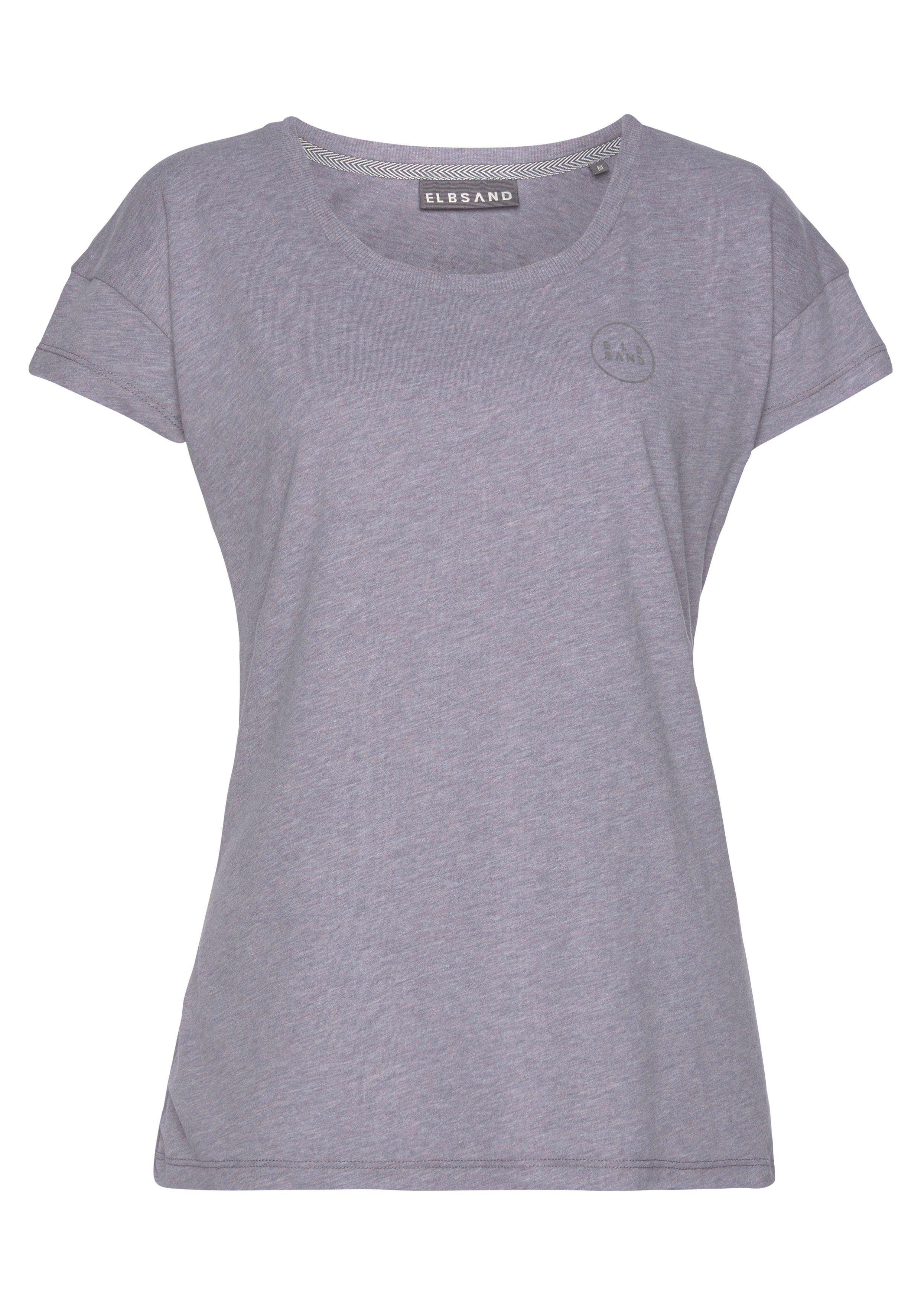Elbsand T-shirt Ranva met logoprint shirt met korte mouwen van katoenmix sportief