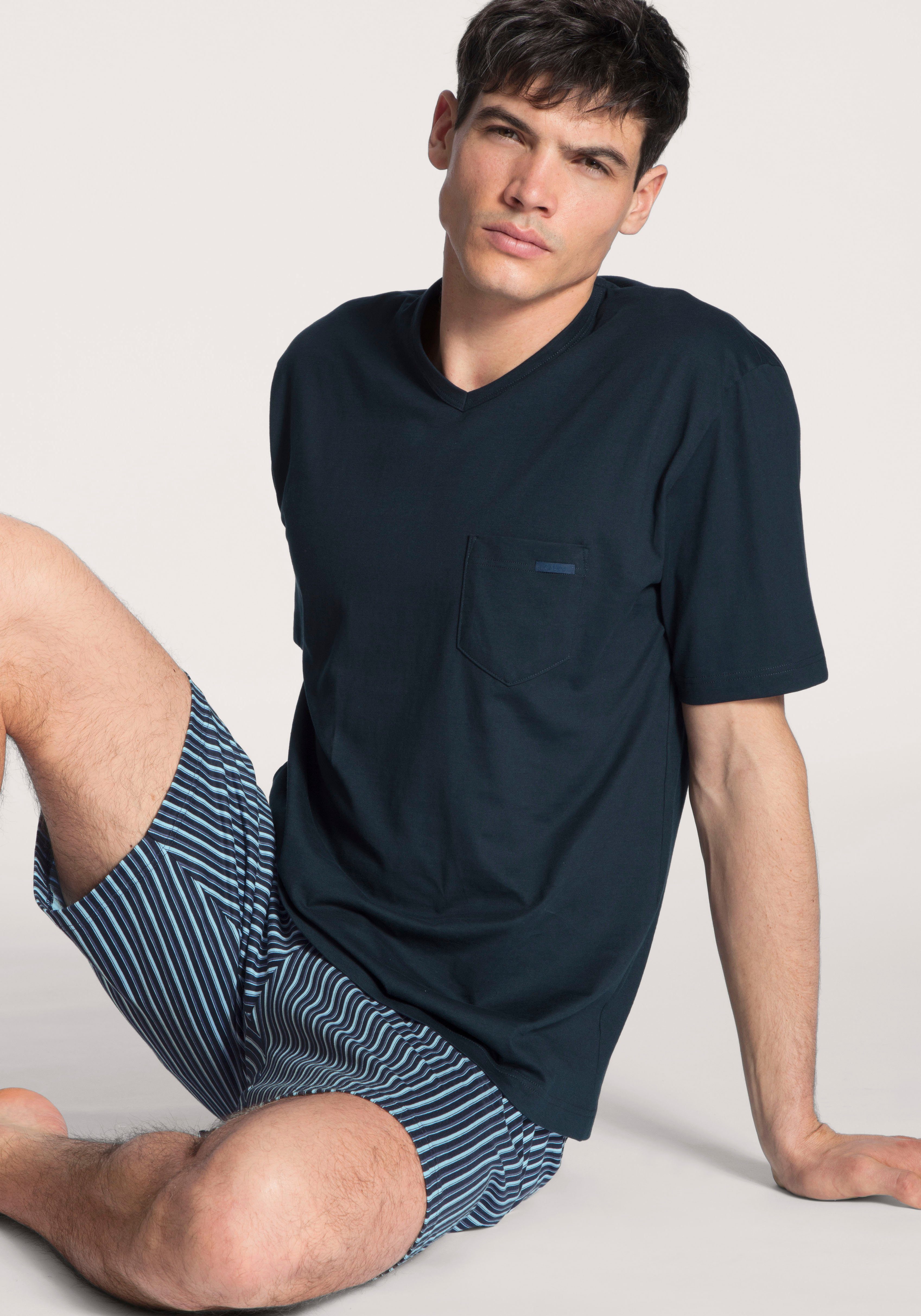 CALIDA Shortama Relax Imprint met opgestikte borstzak (set, 2-delig)