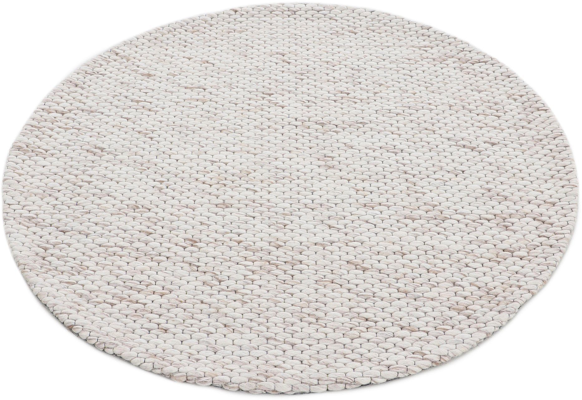 carpetfine Wollen kleed Sina grove structuur, tijdloos design, 100% wol, woonkamer