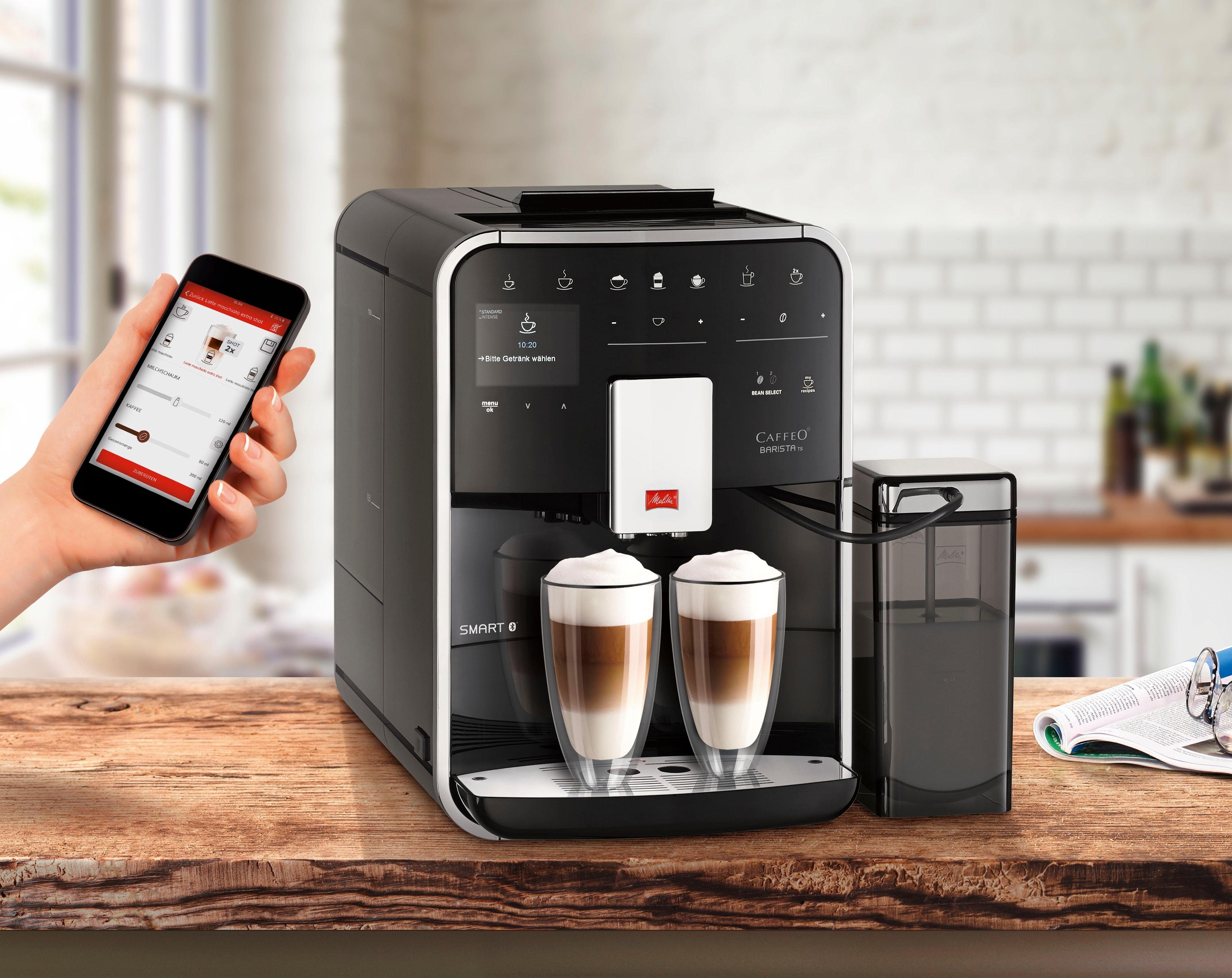 Melitta Volautomatisch koffiezetapparaat Barista TS Smart® F850-102, zwart, 21 koffierecepten & 8 gebruikersprofielen, 2-kamer bonenreservoir