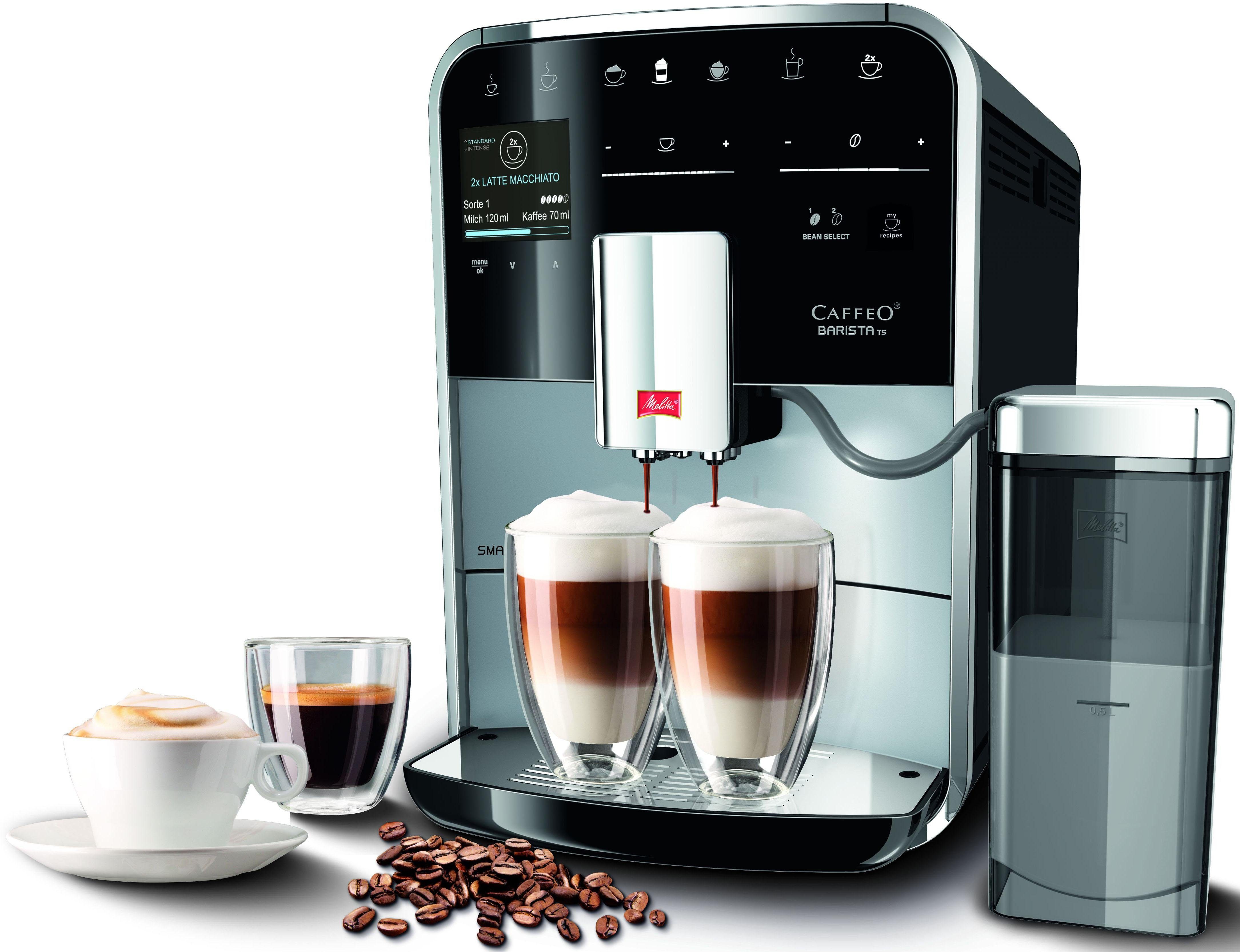Melitta Volautomatisch koffiezetapparaat Barista TS Smart® F850-102, zwart, 21 koffierecepten & 8 gebruikersprofielen, 2-kamer bonenreservoir