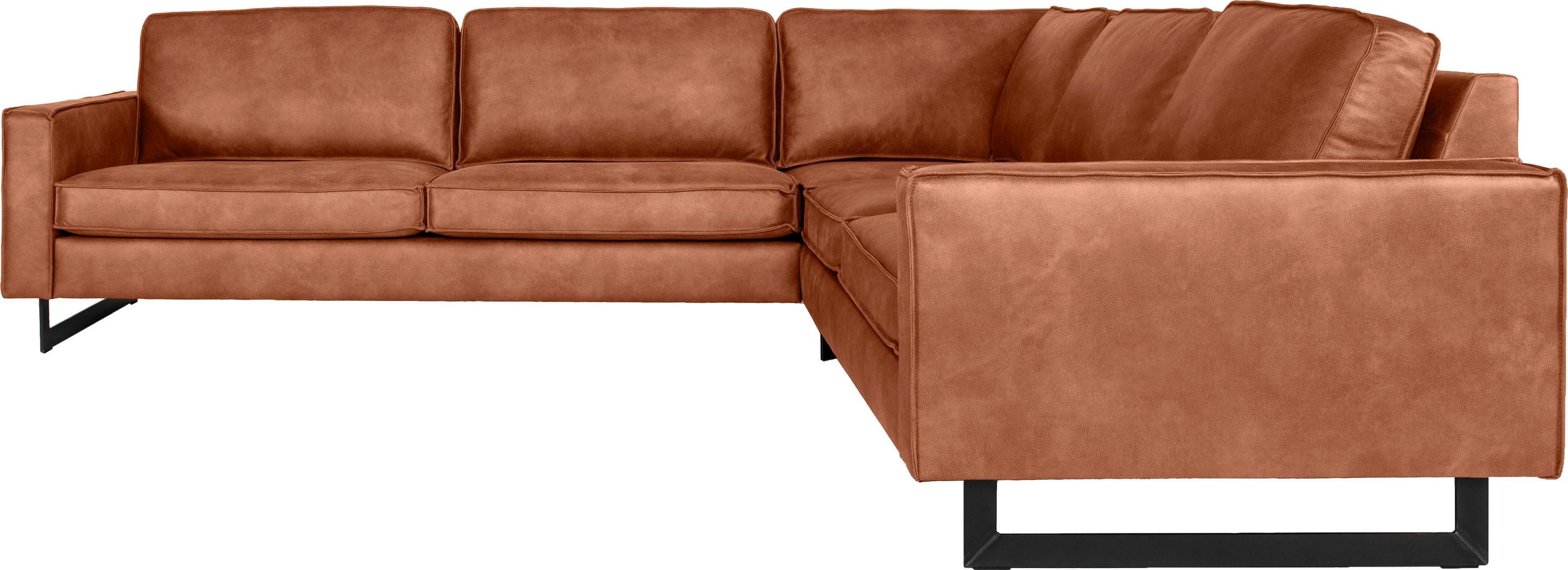 Places of Style Hoekbank Pinto, XXL, 250/290 cm, lange arm, ottomane Cord, fijncord, luxe-microvezel leer en chenille