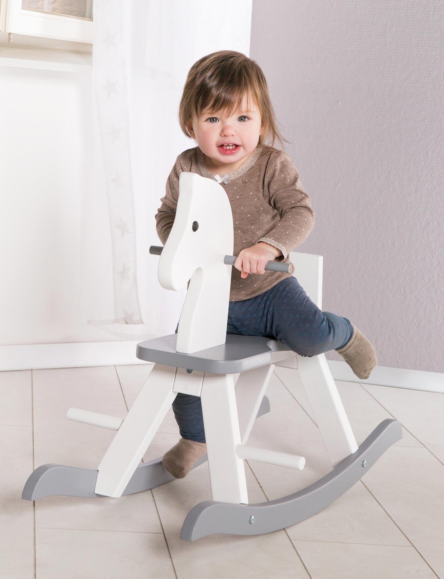 Roba® Hobbelpaard Wit/grijs