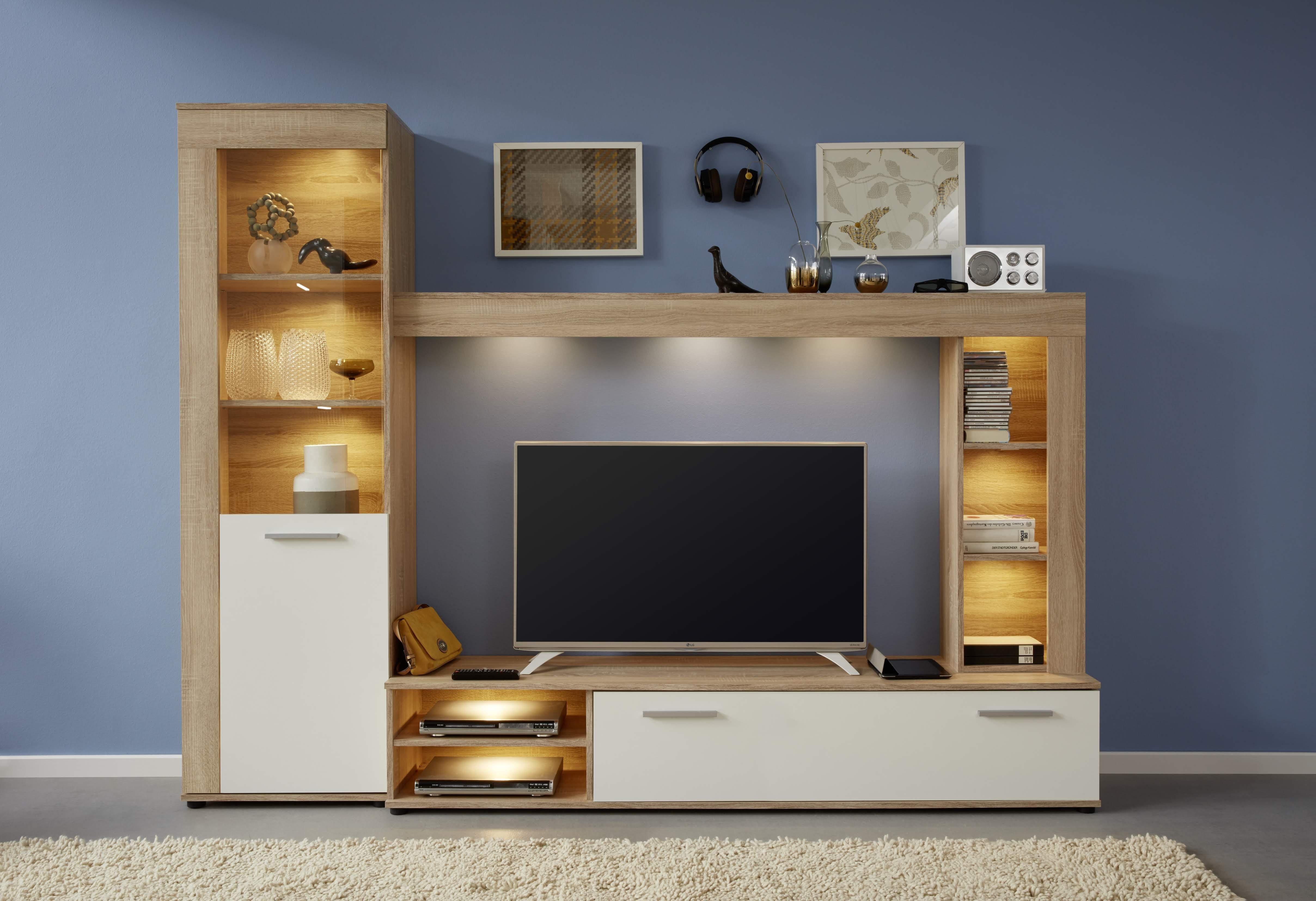INOSIGN Wandmeubel LAHOLM Wandmeubel voor tv tot 65 inch - Afmetingen (B/D/H) 240/41/185 cm (set, 4-delig)