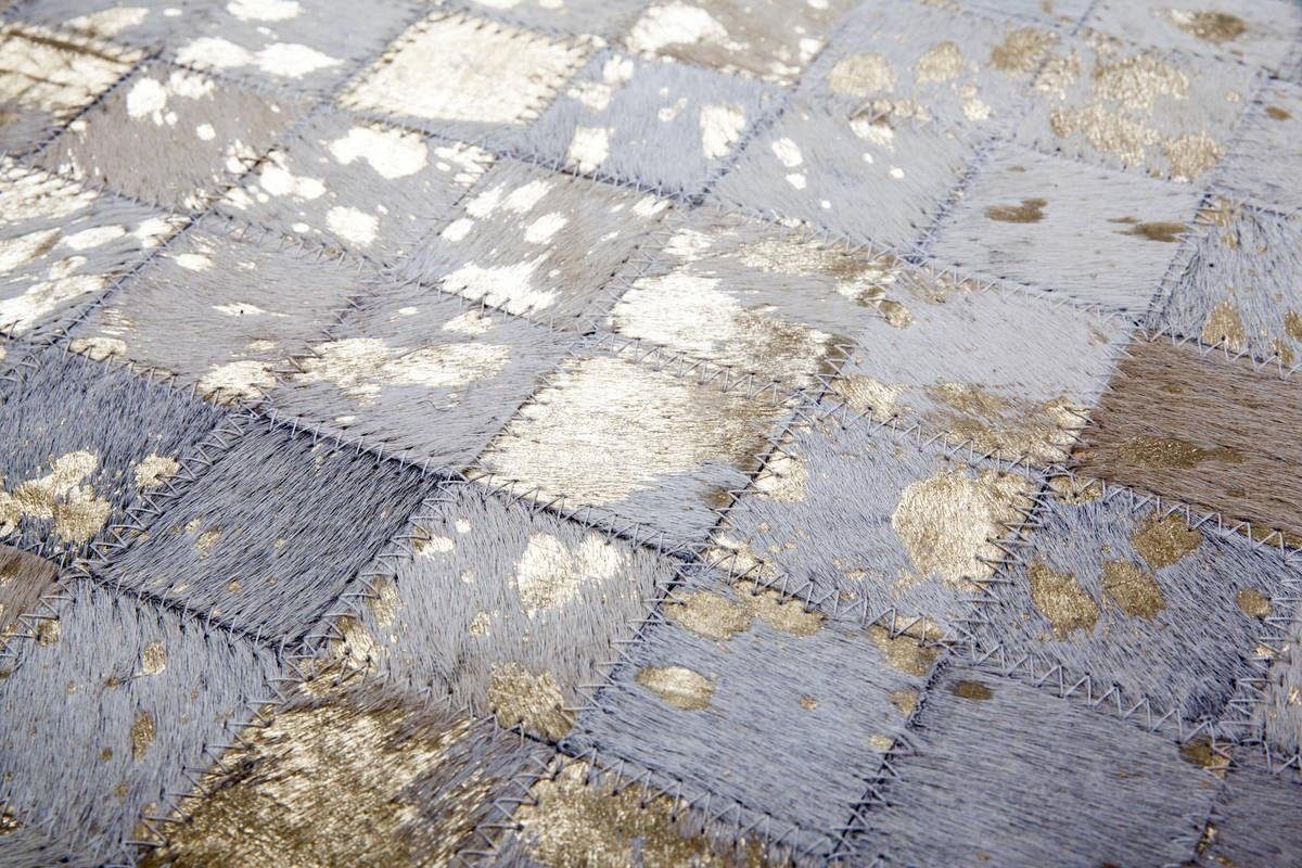 Kayoom Leren vloerkleed Rocket 110 - vacht tapijt Patchwork - echt leer, enkel unieke exemplaren, woonkamer