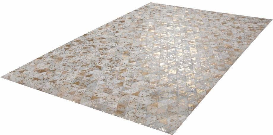 Kayoom Vachtvloerkleed Rocket 410 Patchwork echt leer bont, woonkamer