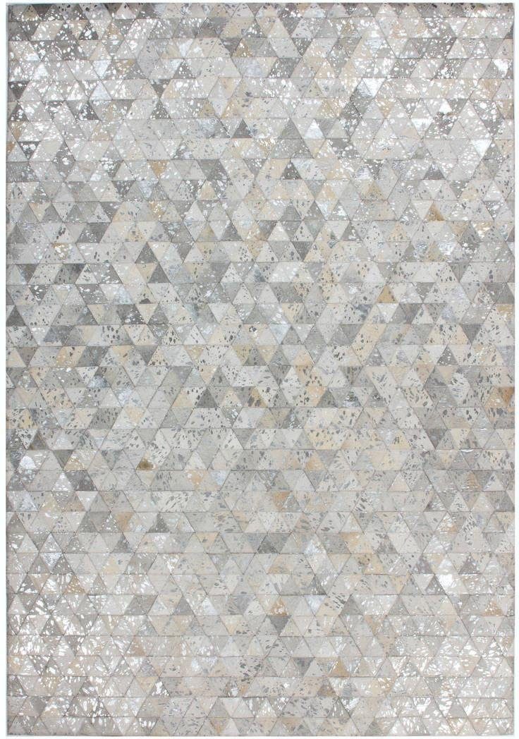 Kayoom Vachtvloerkleed Rocket 410 Patchwork echt leer bont, woonkamer