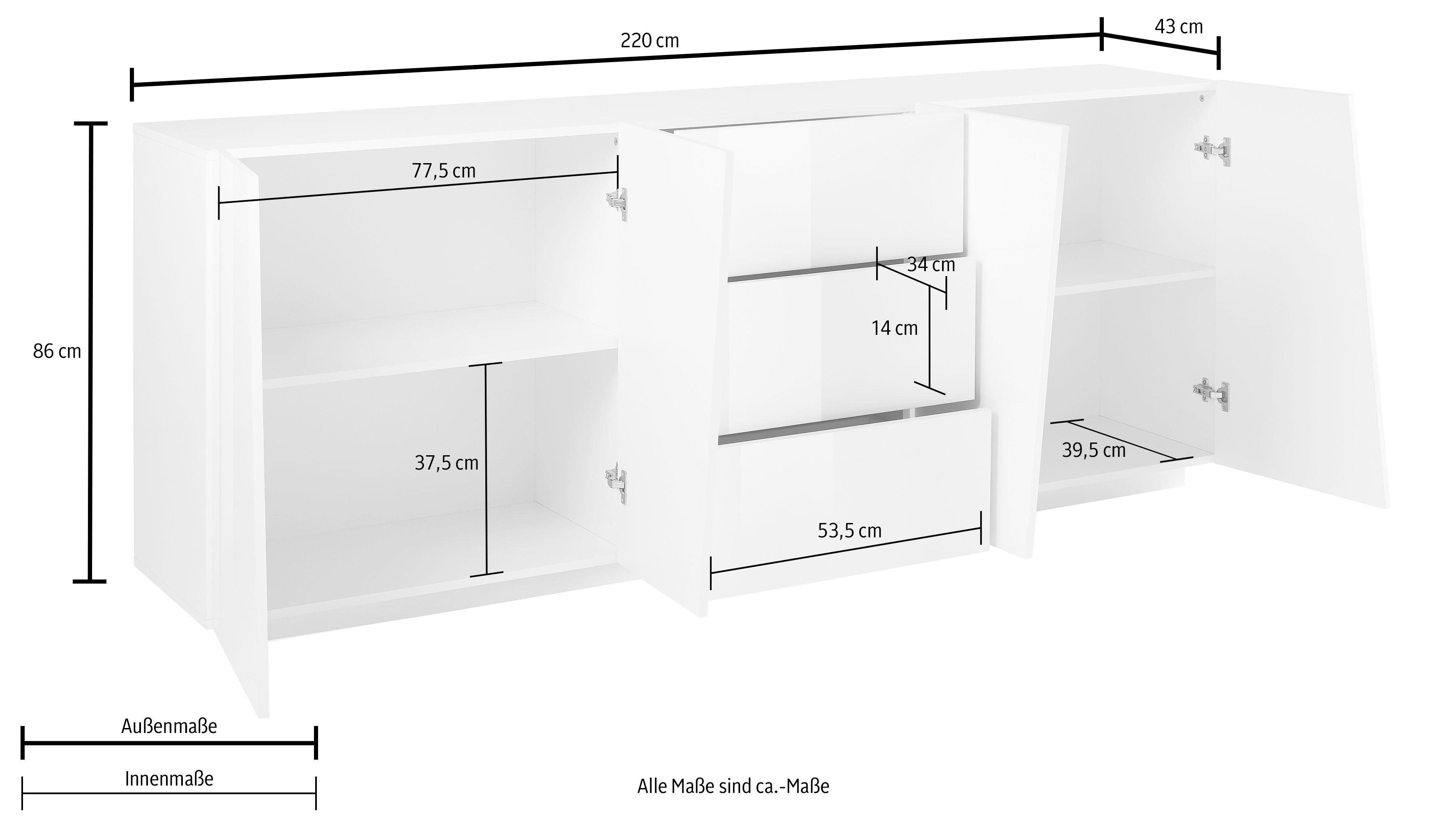 INOSIGN Dressoir VEGA Breedte 220 cm