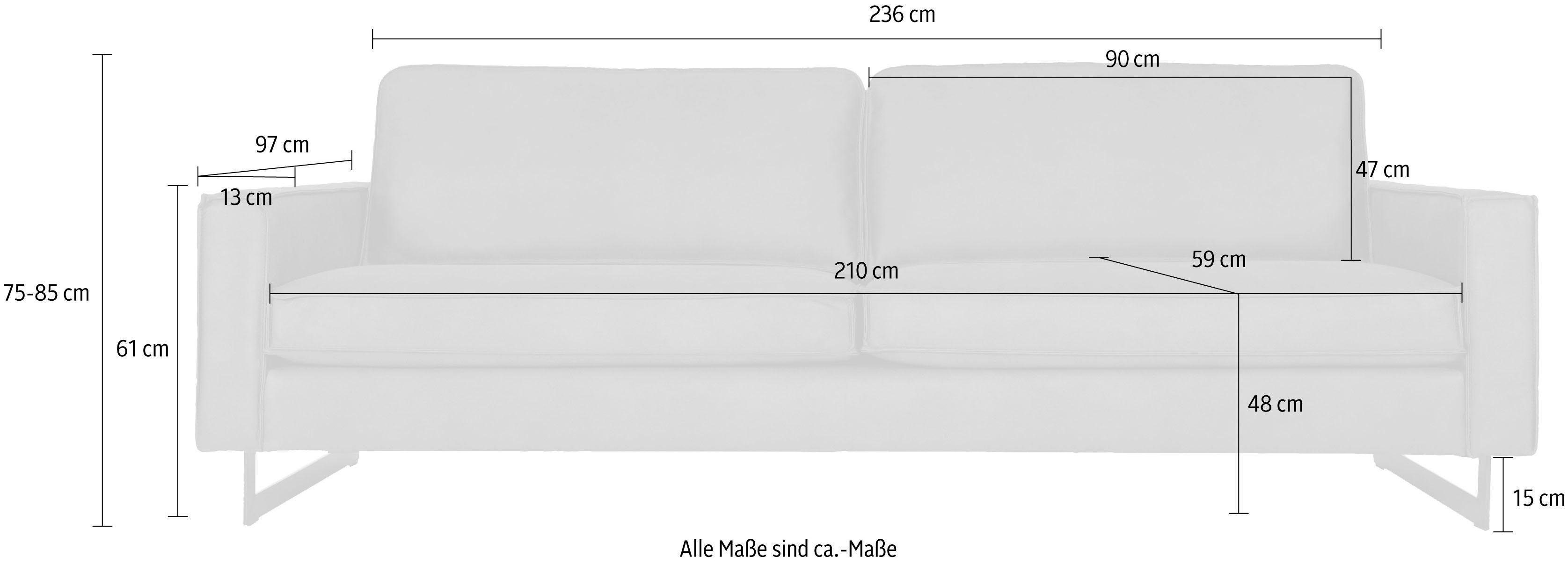 Places of Style 3-zitsbank Maxi-uitvoering Pinto, 236 cm, cord, chenille, leerlook