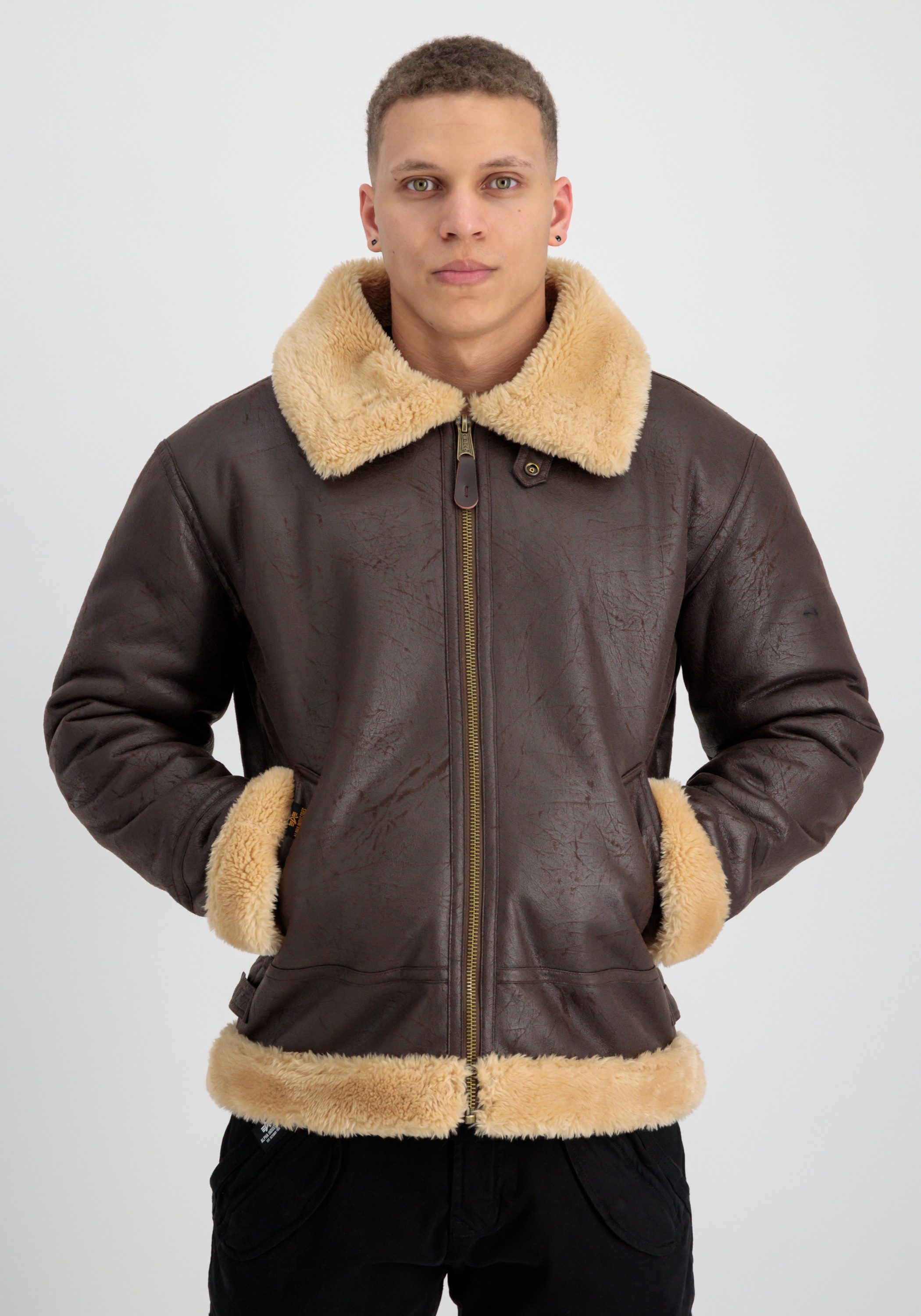 Alpha Industries Leren jack Alpha Industries Men - Bomber Jackets B-3 Faux Leather