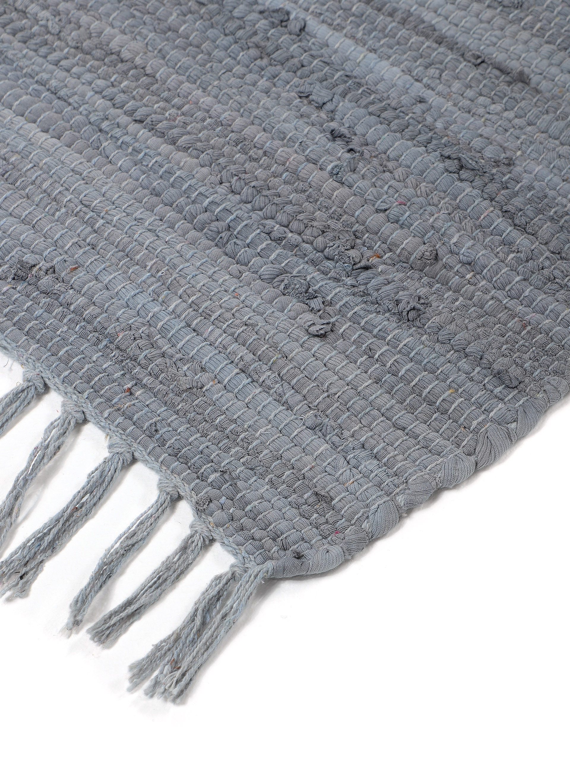 carpetfine Vloerkleed Kelim Chindi uni Tweezijdig te gebruiken kleed, puur katoen, met de hand geweven, unikleuren, met franje