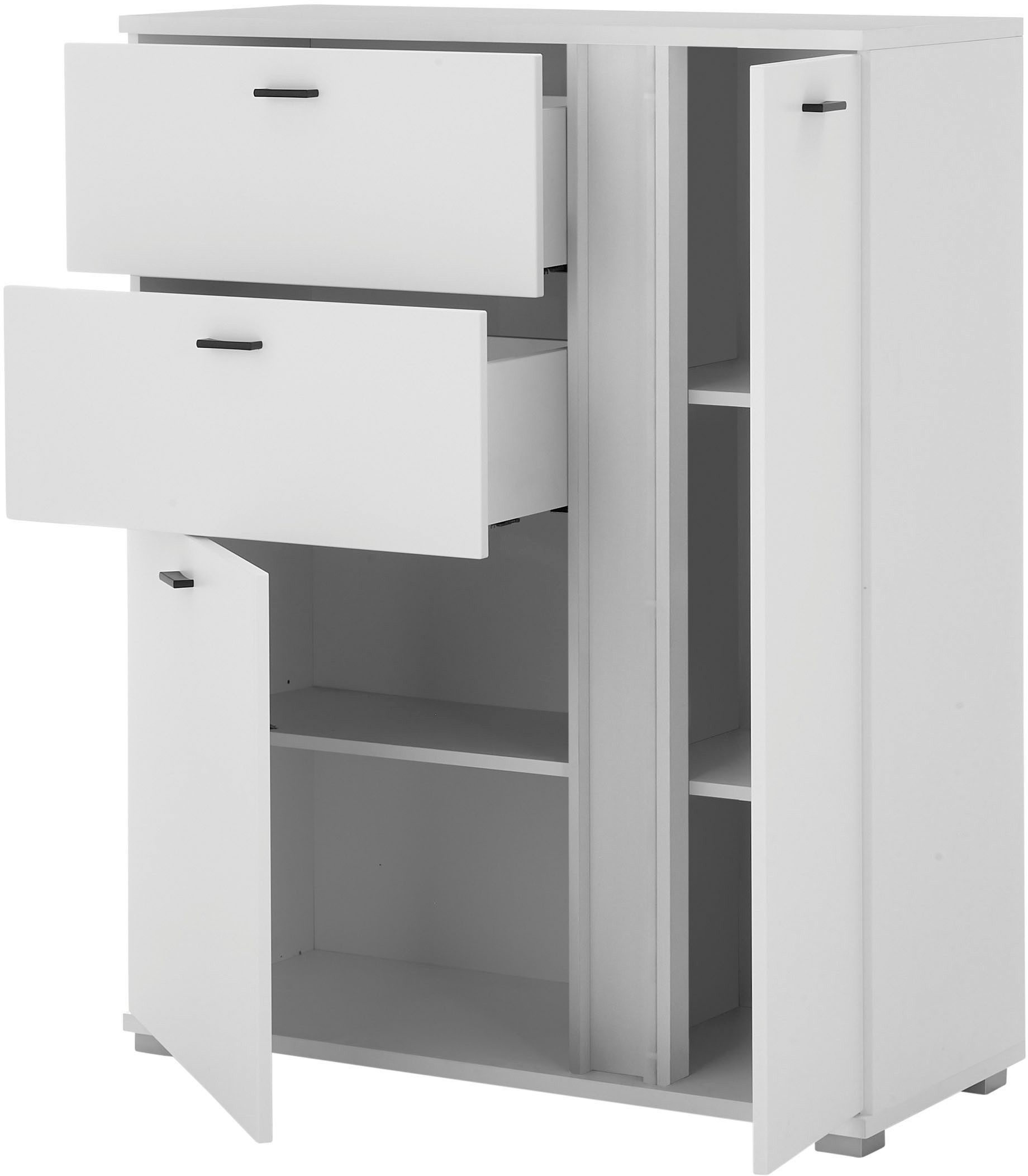 INOSIGN Highboard Long Island in moderne trendkleur, inclusief verticale verlichting, breedte 100 cm (1 stuk)