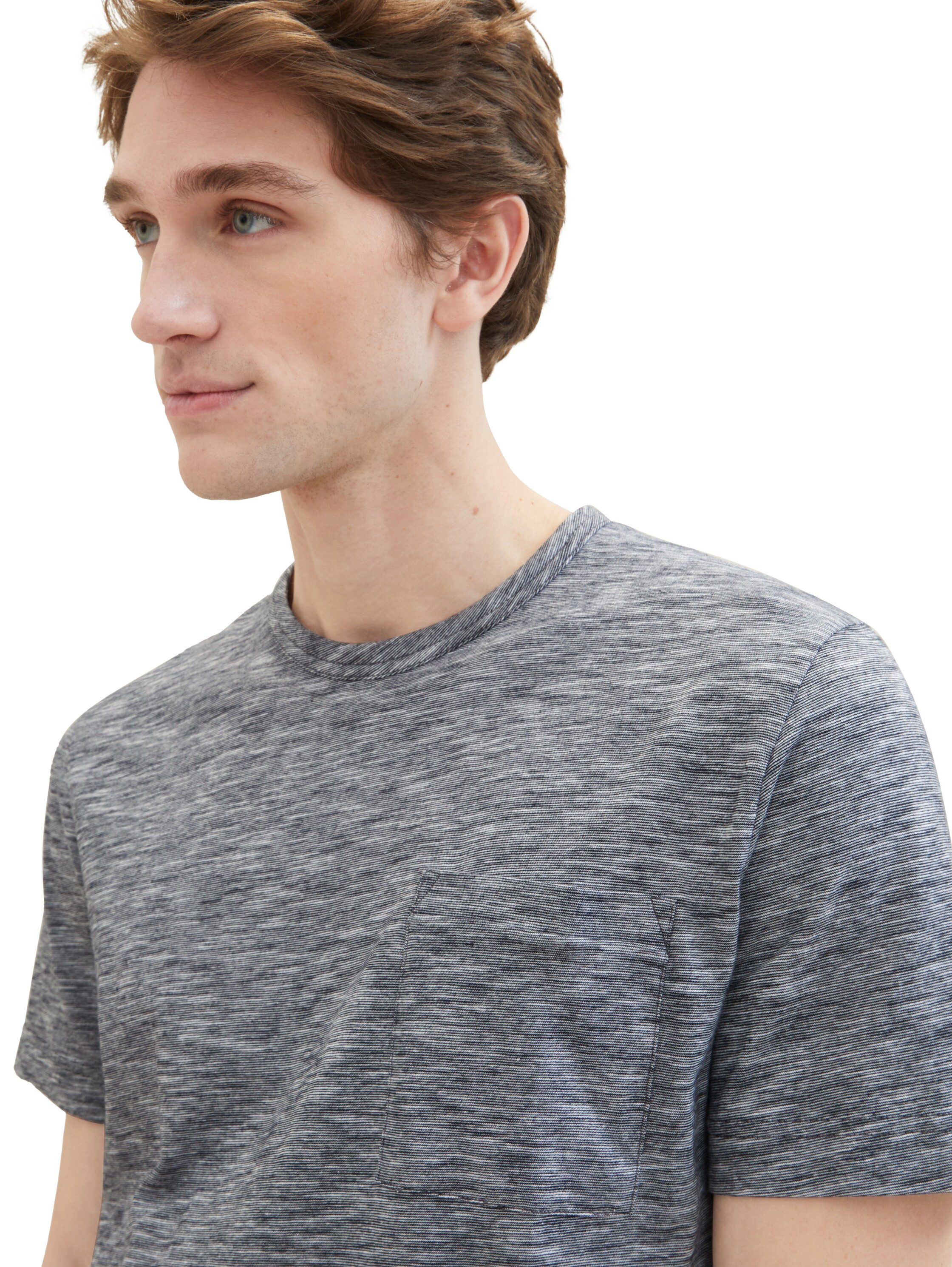 Tom Tailor Shirt met ronde hals in mêlee-look