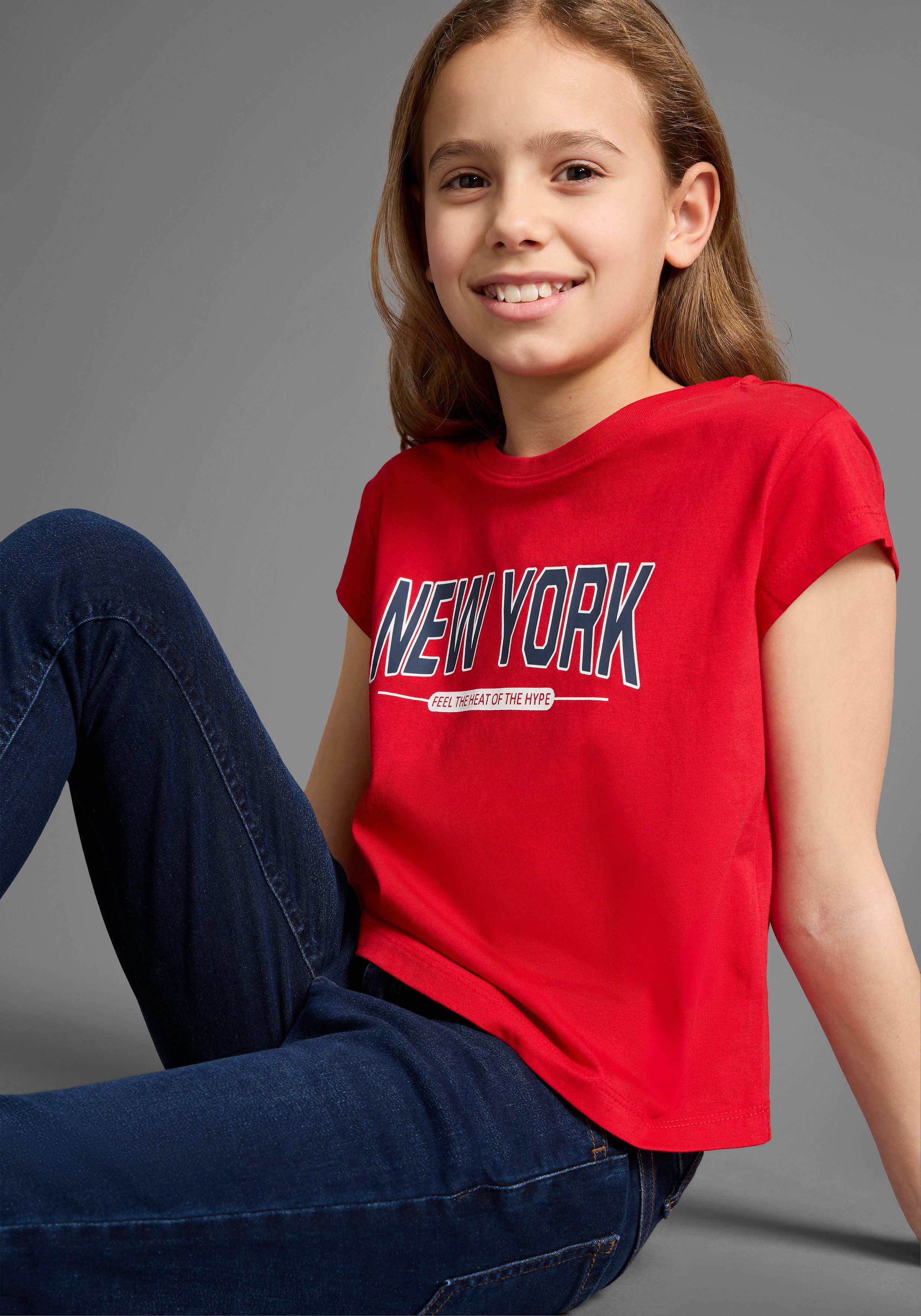 KIDSWORLD T-shirt New York - Print Korte mouwen, rechte pasvorm, met stijlvolle print