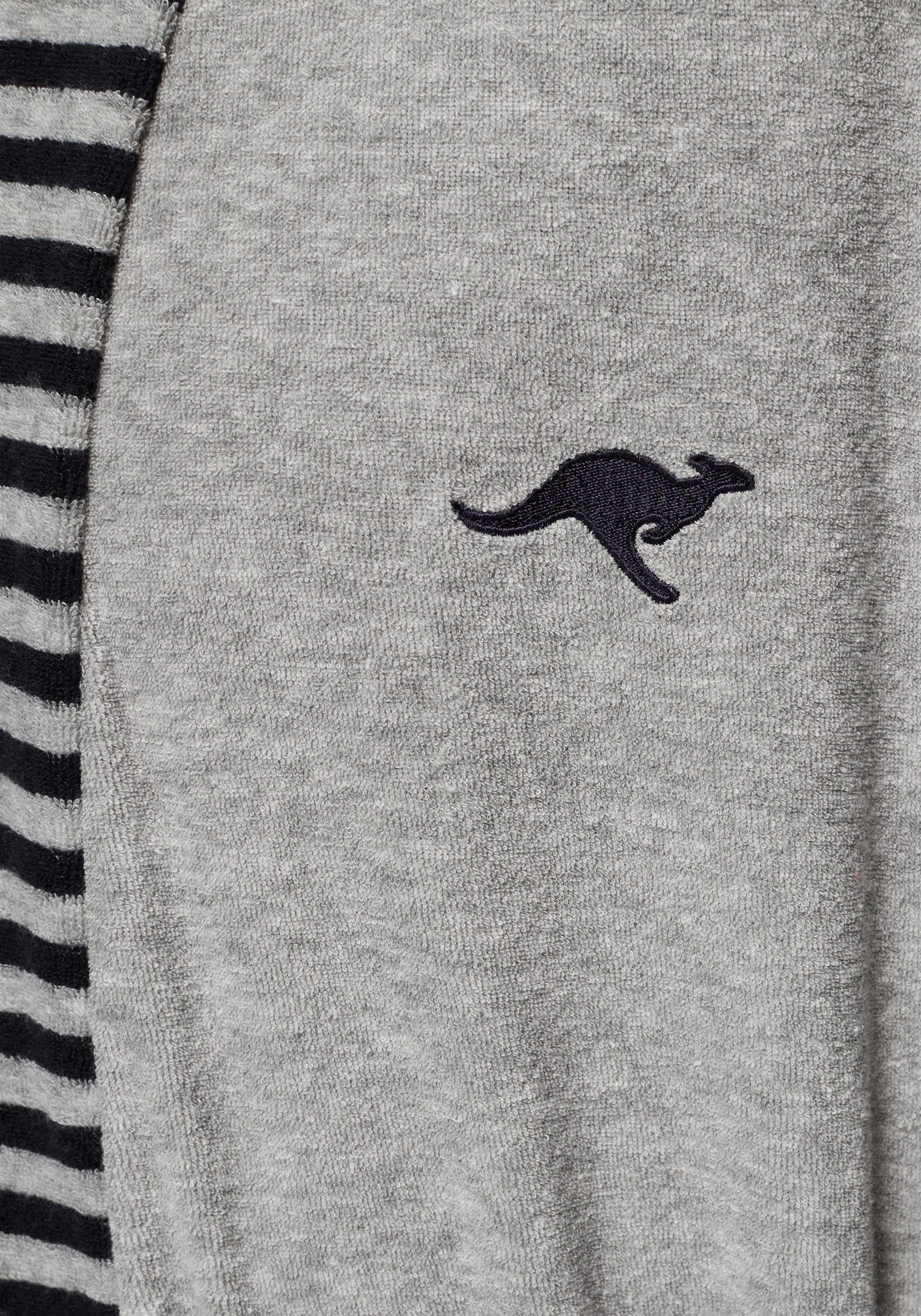 KangaROOS Herenbadjas Cilio met gestreepte rand, badjas, lange badjas, s-3xl (1 stuk)