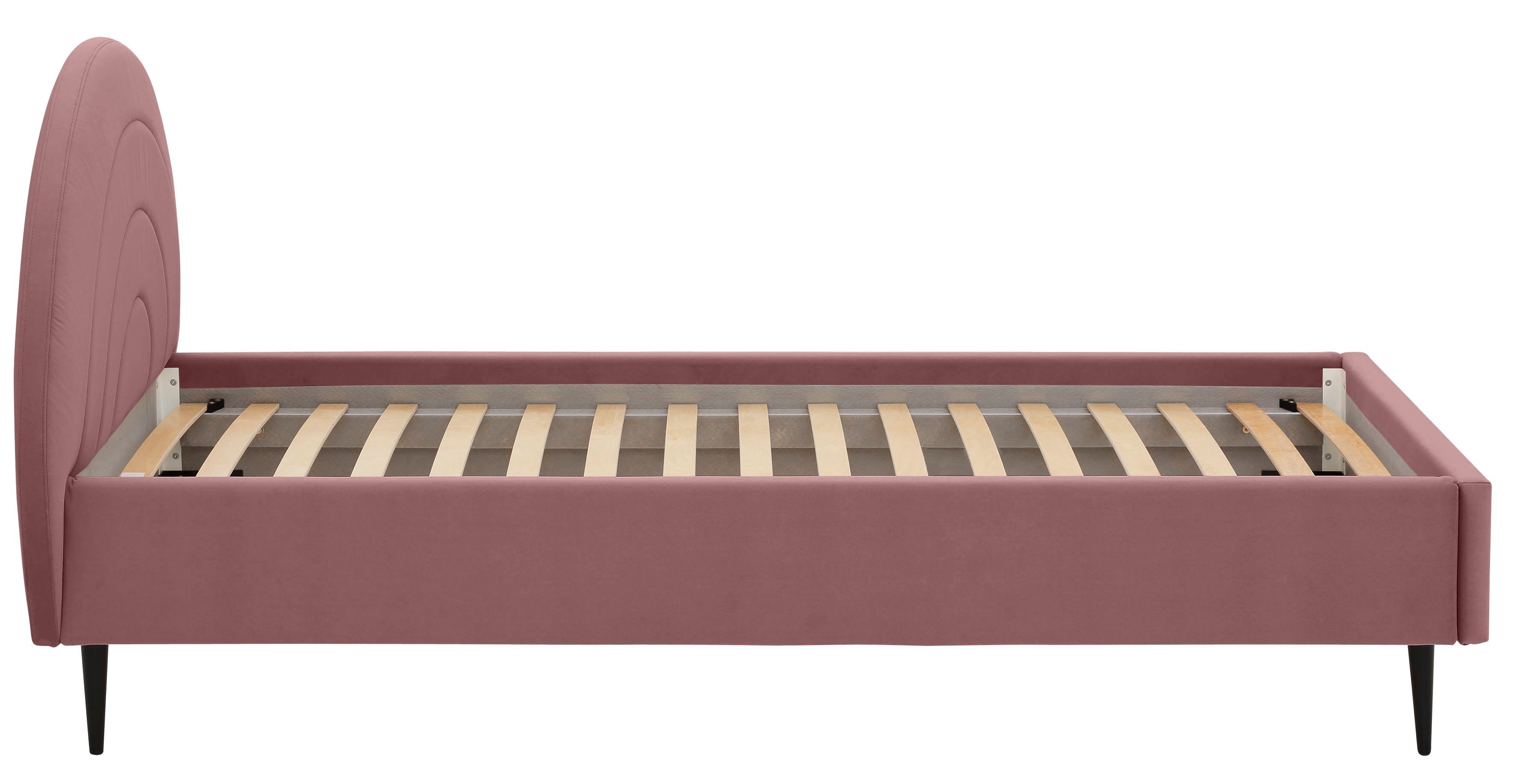 Lüttenhütt Gestoffeerd bed Femmy prettig bekleed hoofdbord met decoratief regenboogmotief
