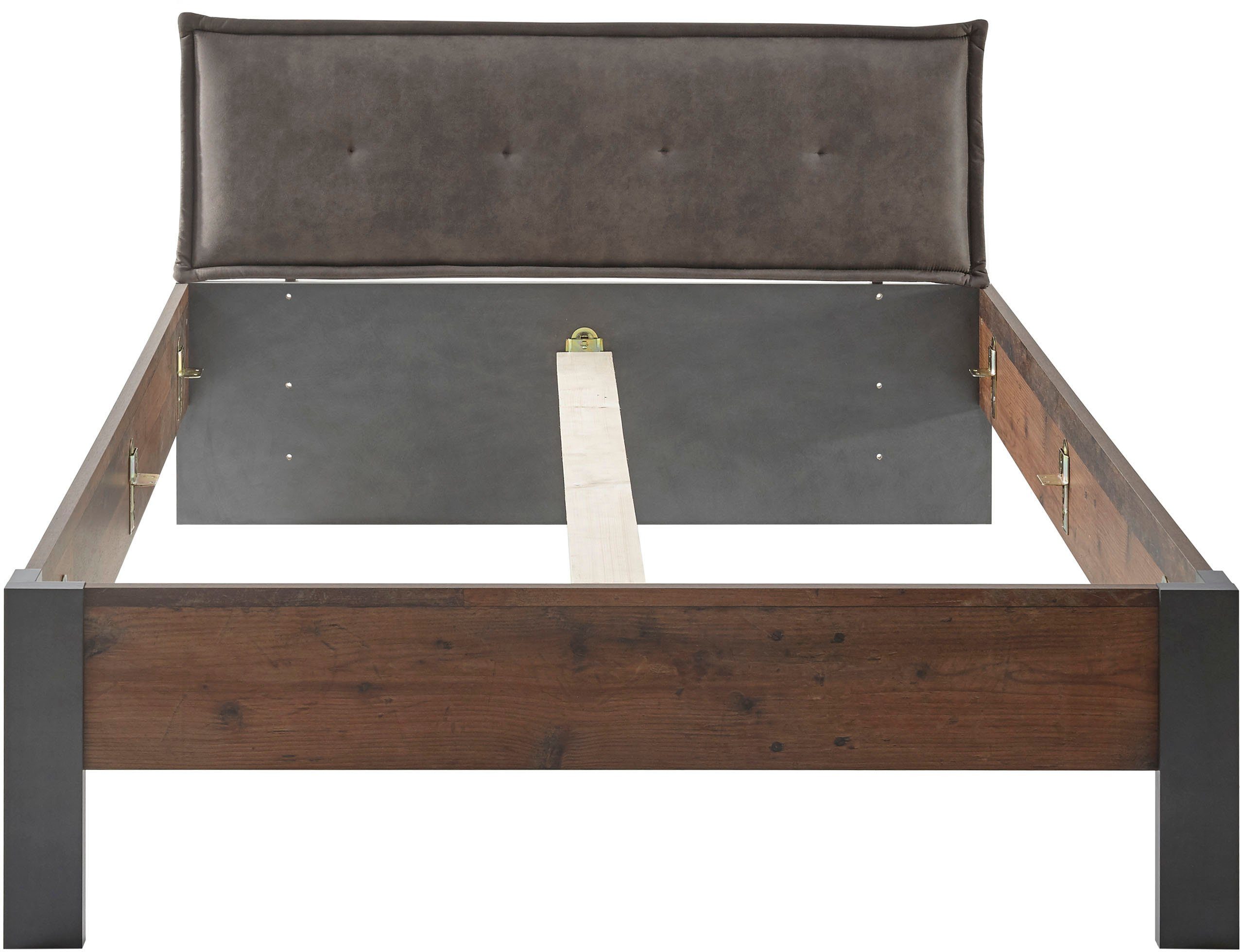 Home affaire 1-persoonsledikant BROOKLYN bed in industriële stijl, bedframe, bedraam