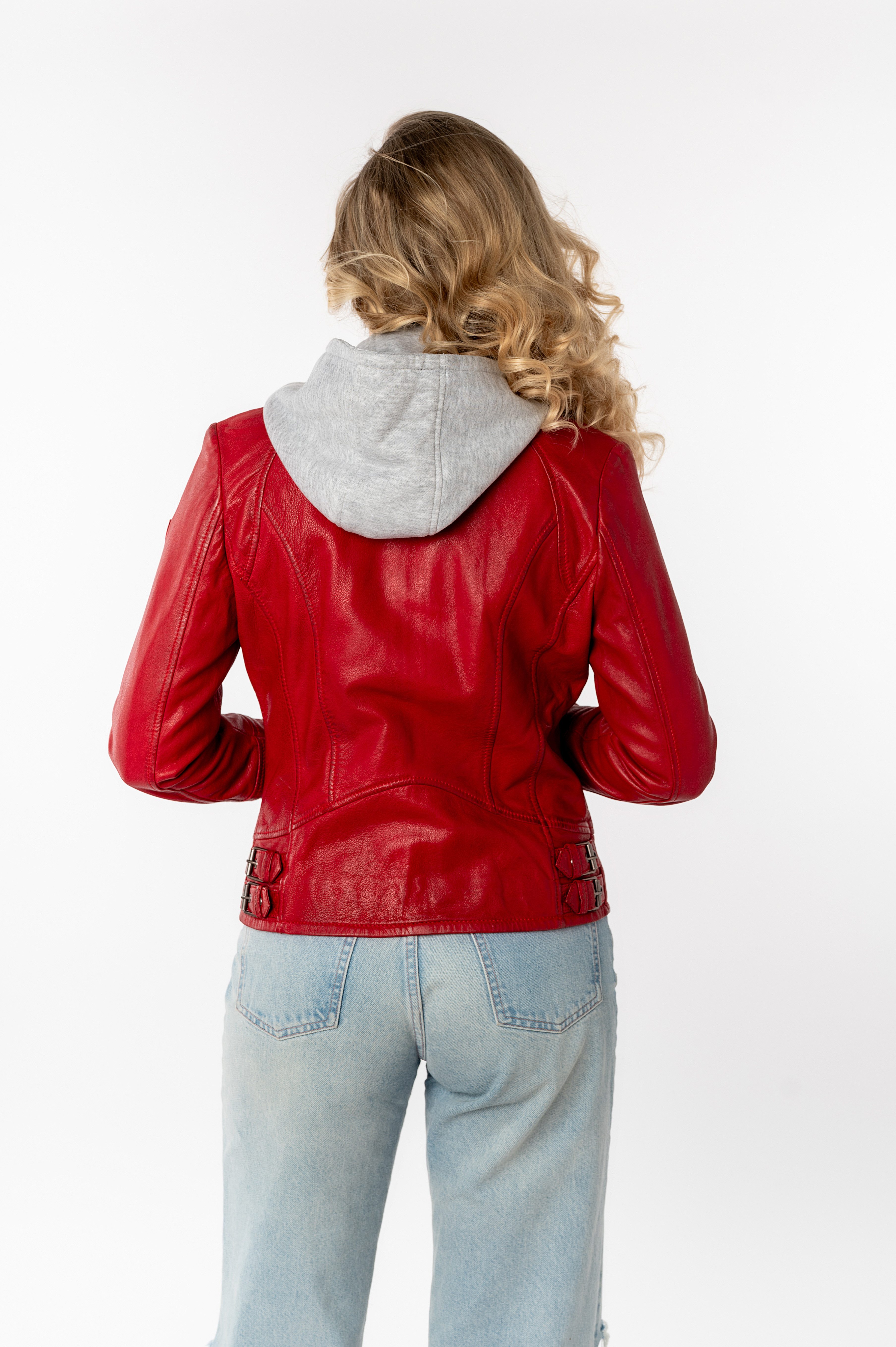 Mauritius Leren jack NOLA Two-in-one stijl - met een afneembare jerseycapuchon