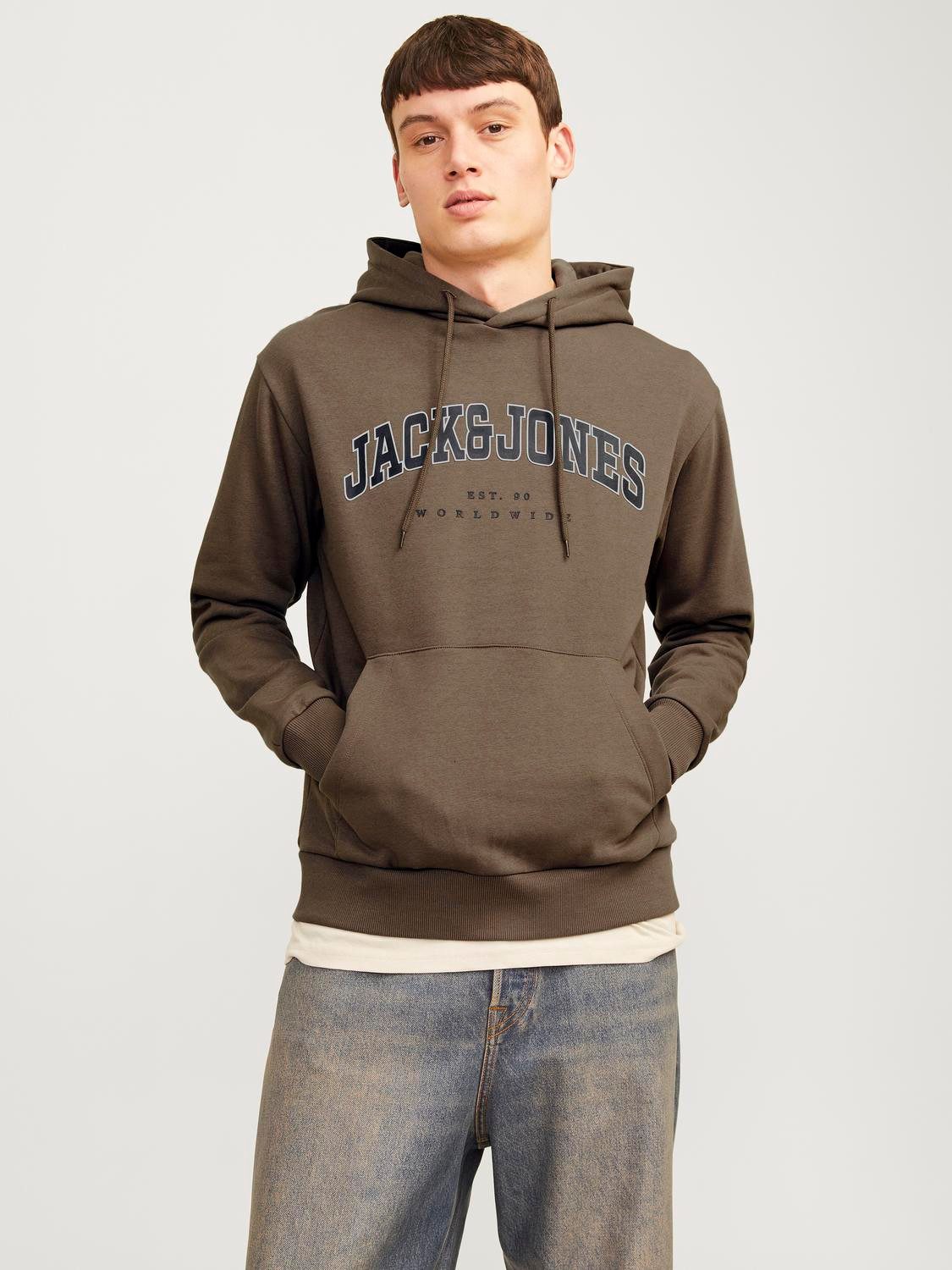 Jack & Jones Hoodie JJECALEB VARSITY SWEAT HOOD NOOS