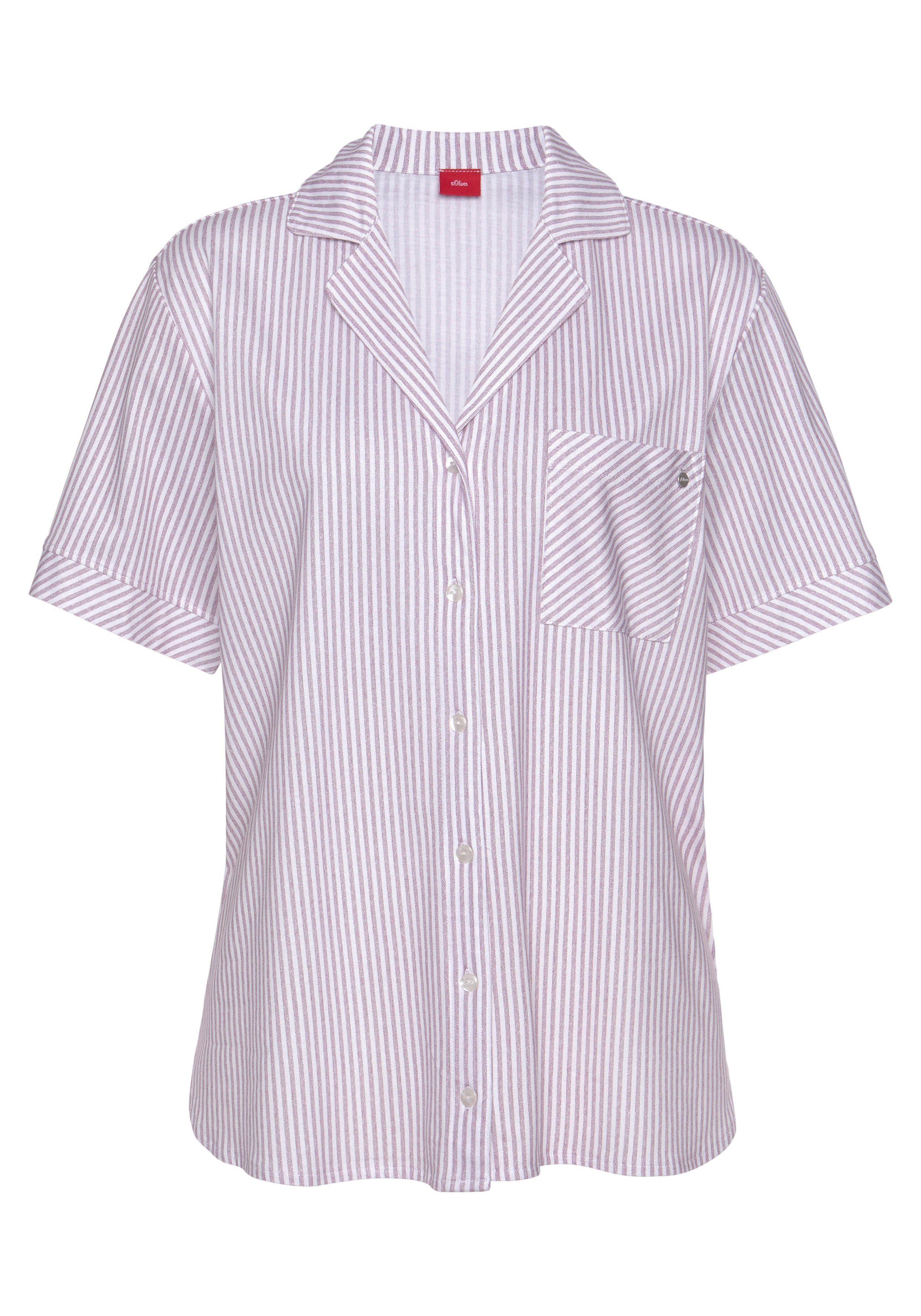 s.Oliver RED LABEL Beachwear Pyjama top met opgestikte borstzak