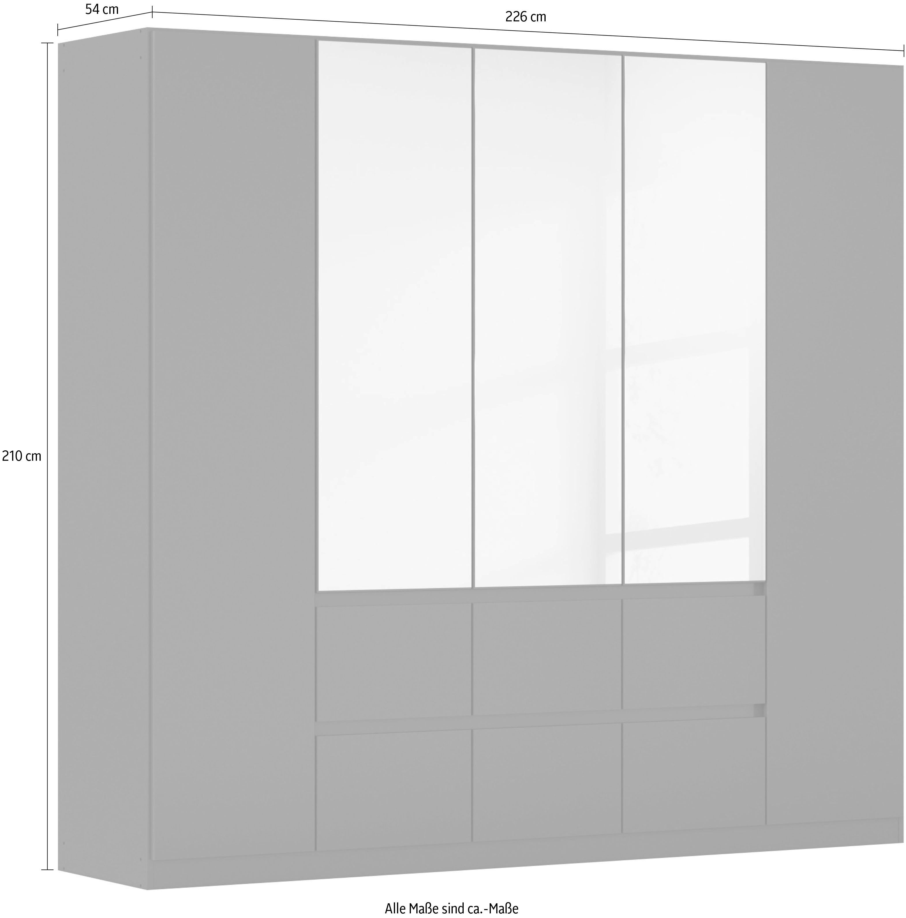 rauch Draaideurkast Kledingkast met spiegel garderobe MAINZ greeploos front met spiegel, buitendeuren met push-to-openfunctie