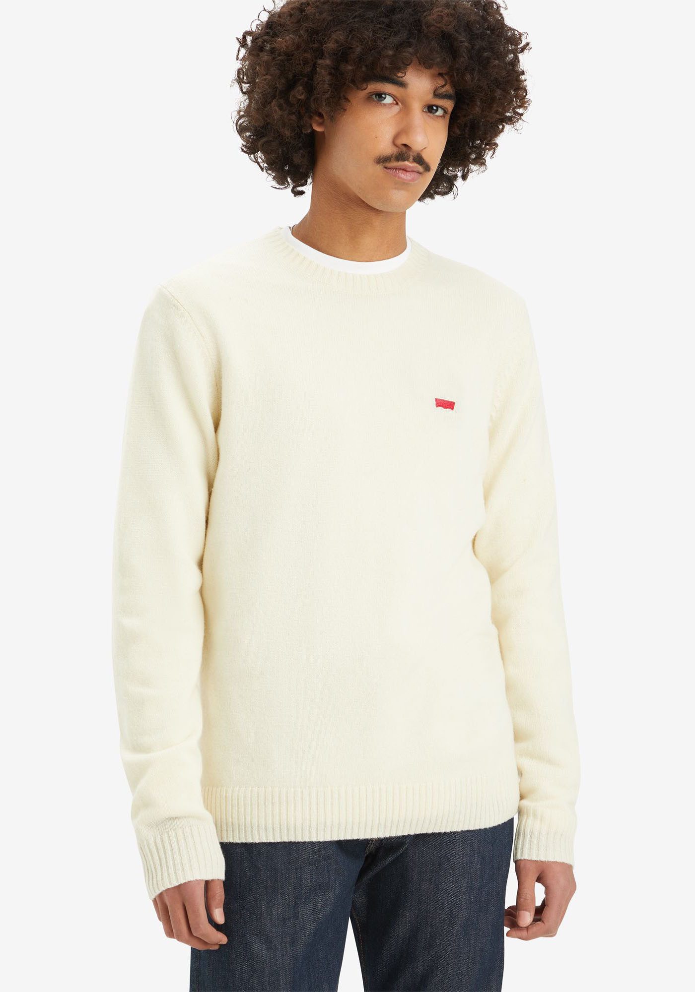 Levi's Wollen trui ORIGINAL HM SWEATER in klassieke ronde halsvorm