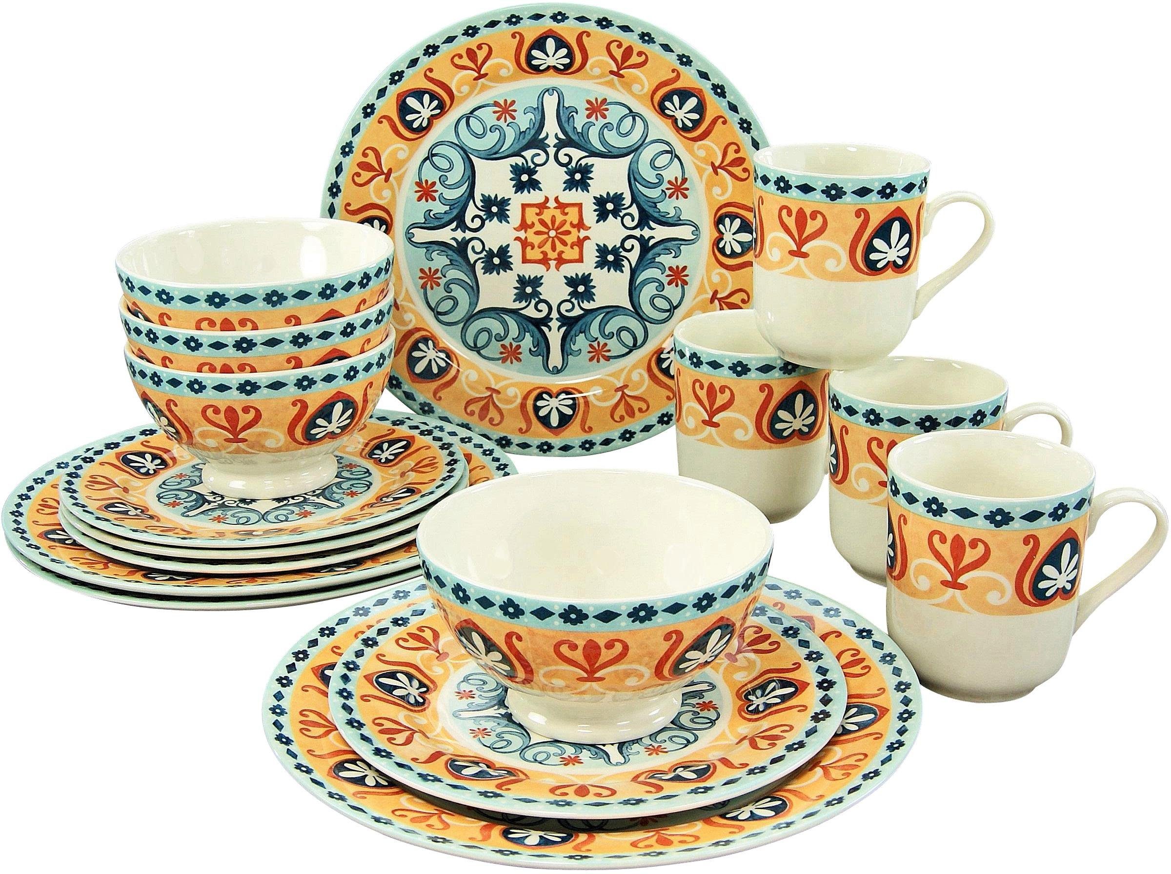 CreaTable Combi-servies Merida spaans decor (set, 16-delig)