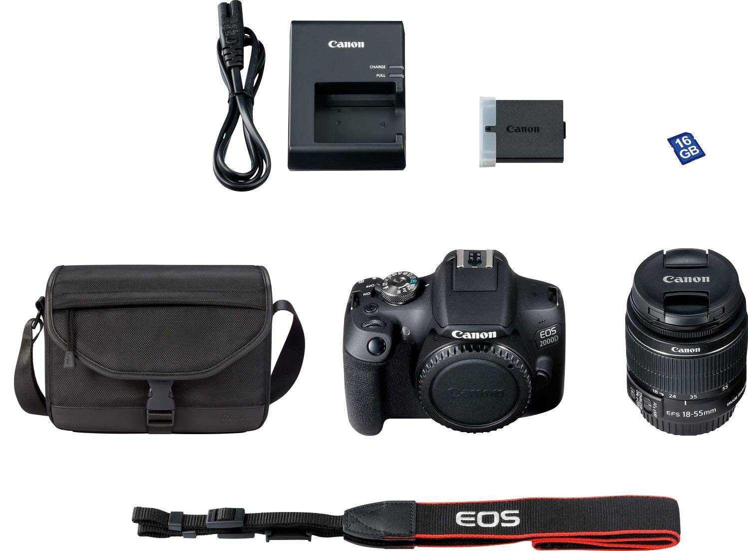 rib operatie Vermoorden Canon Spiegelreflexcamera EOS 2000D EF-S 18-55 IS II Value Up kit online  verkrijgbaar | OTTO