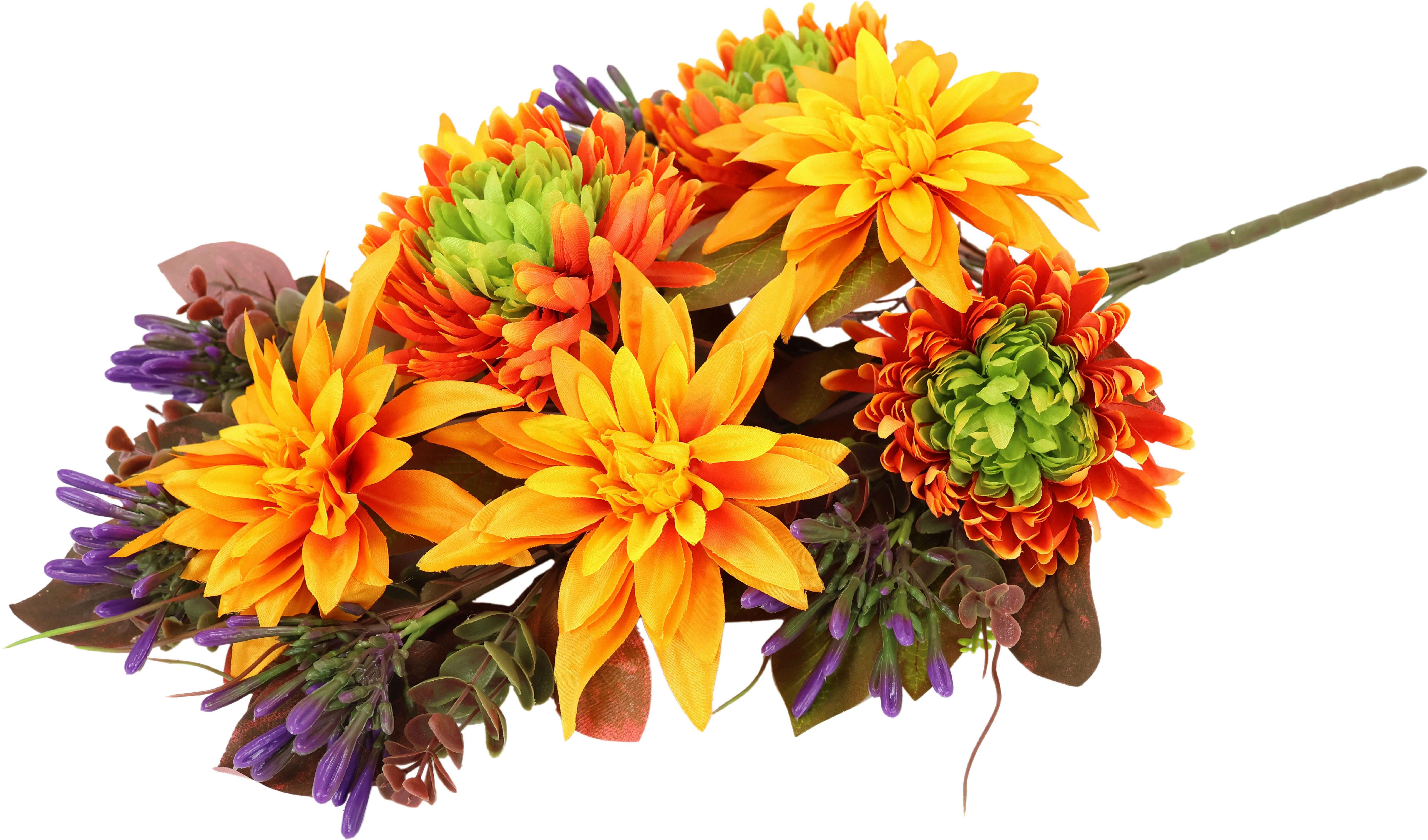 I.GE.A. Kunstbloem Chrysanten en dahlia’s Kunstmatige bloemen, chrysantenboeket (1 stuk)